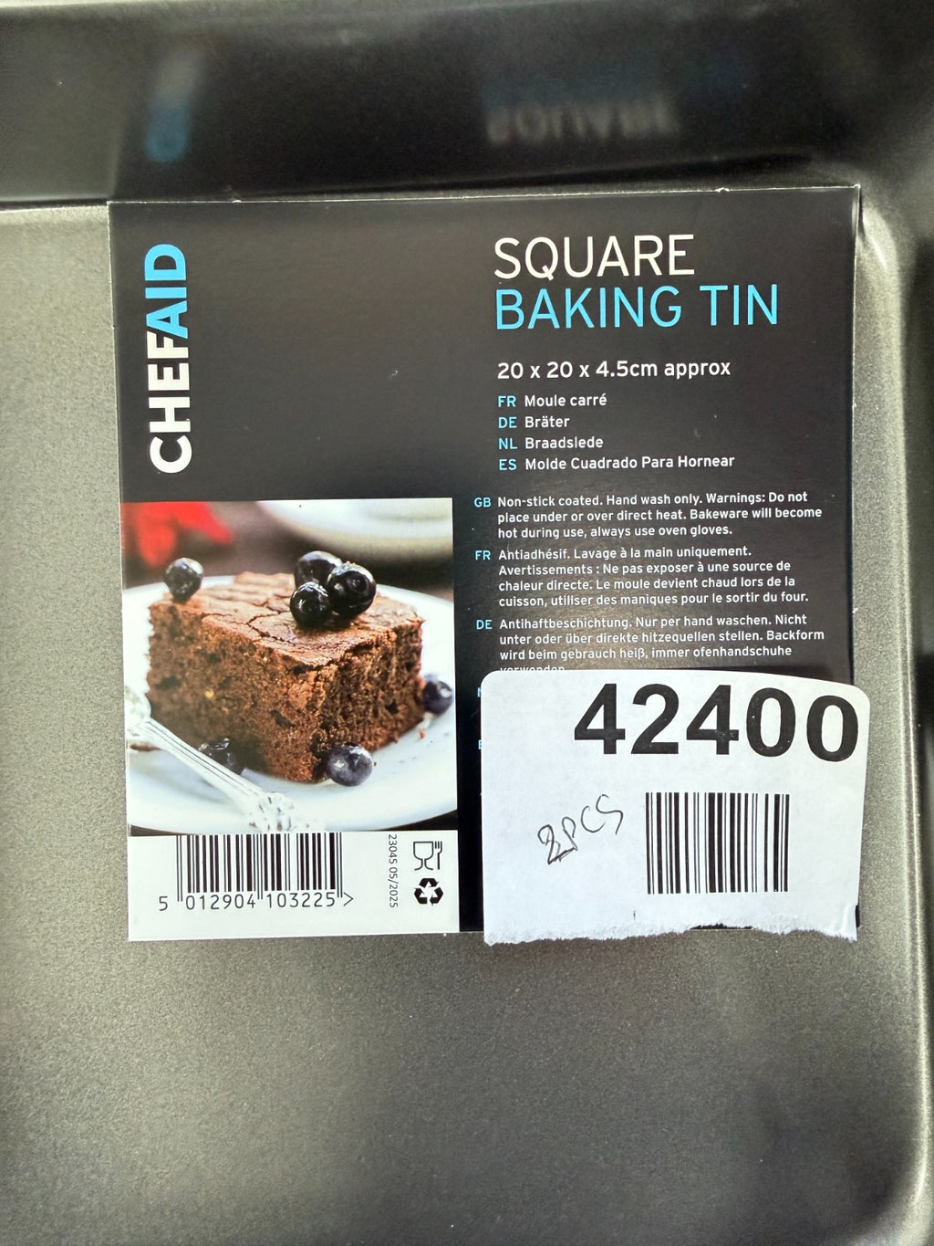2x Chef Aid Non-Stick Bakeware Baking Oven Square Brownie Pan Dish Tin Tray