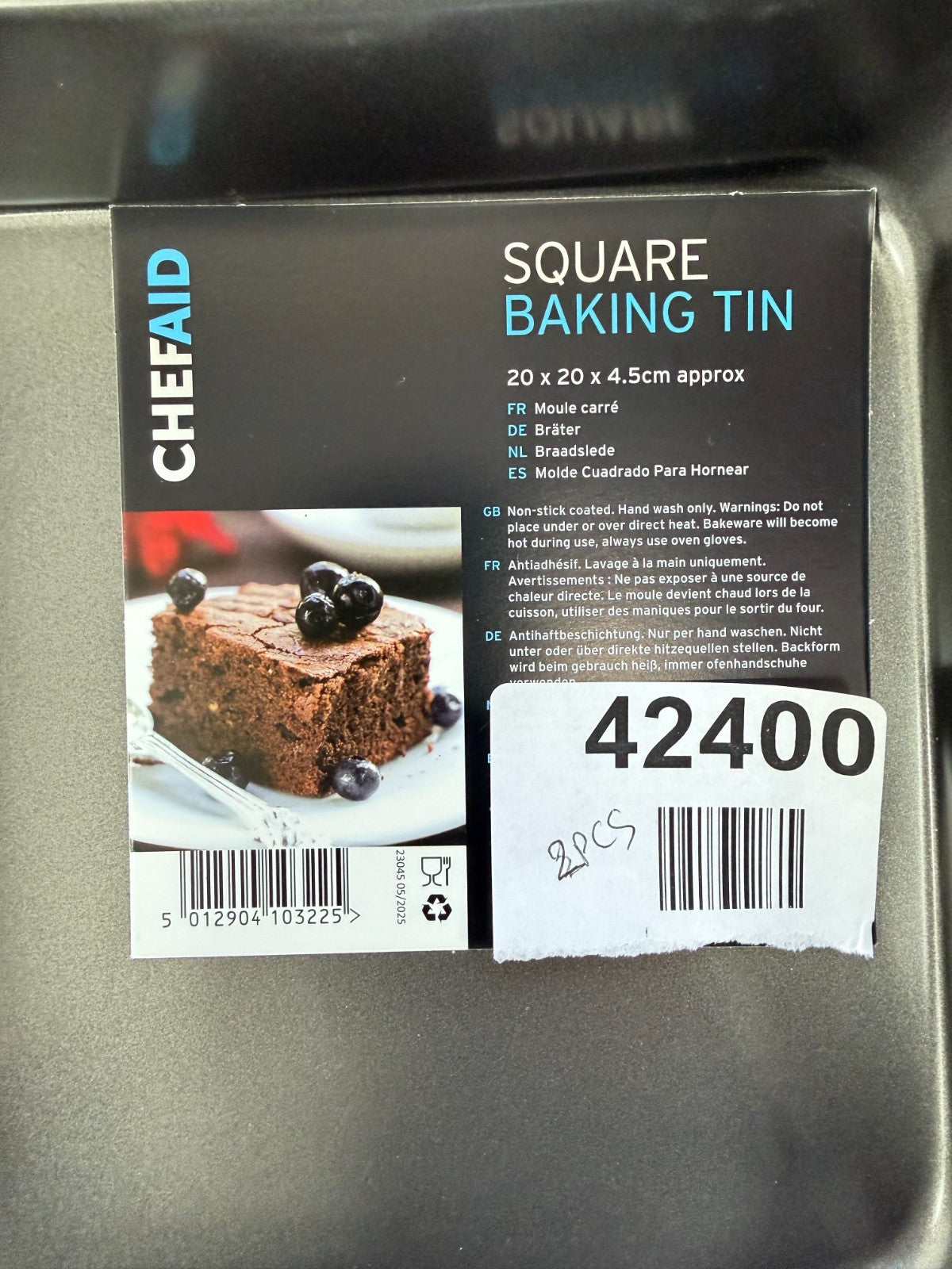 2x Chef Aid Non-Stick Bakeware Baking Oven Square Brownie Pan Dish Tin Tray