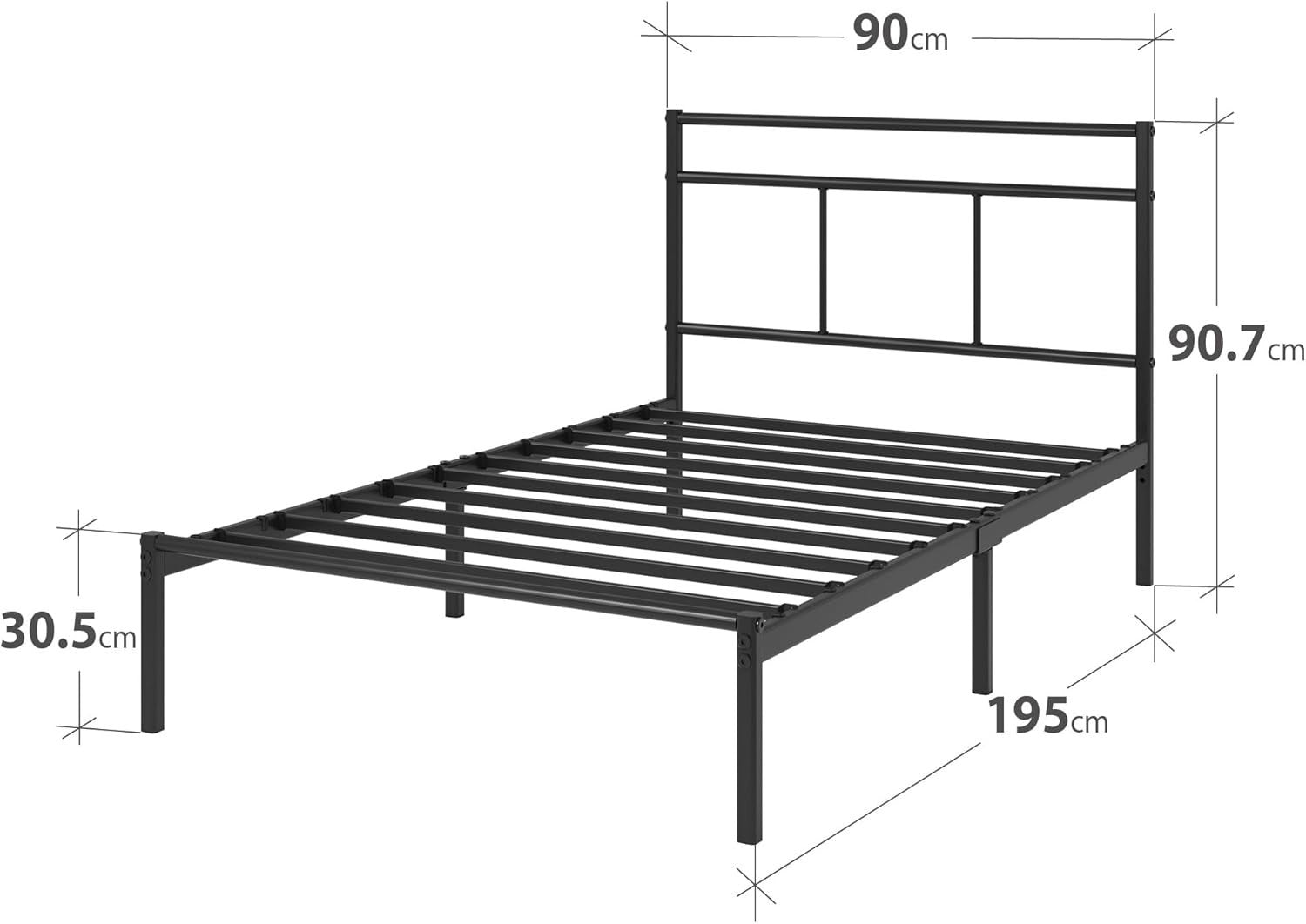 Zinus Elias Classic 3ft Single Metal Bed Frame (90 x 190 cm)-Pictured items only — Used (photo 6)