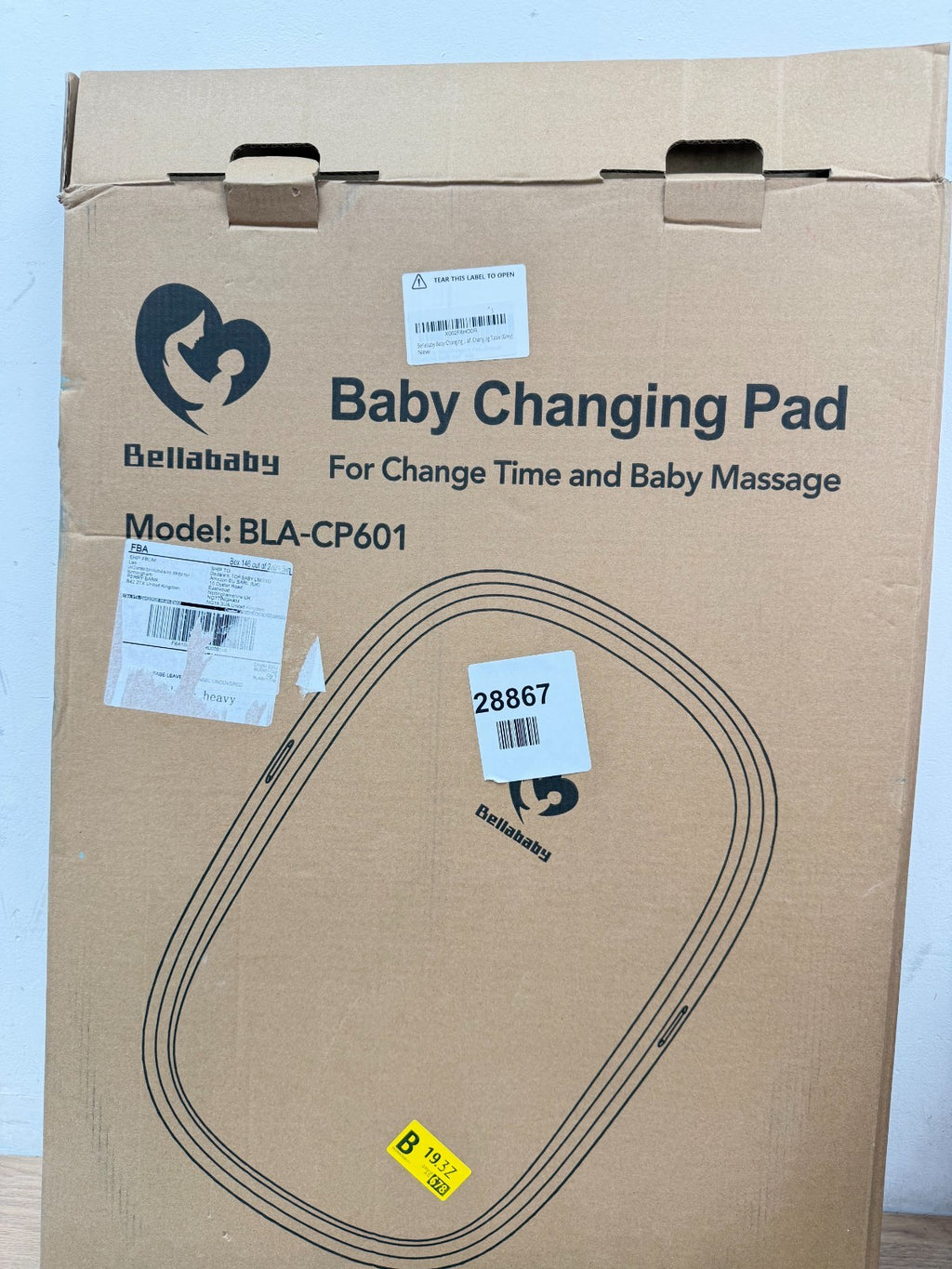 Bellababy Baby Changing Pad, Wipeable Changing Pad with Removable Safety Strap