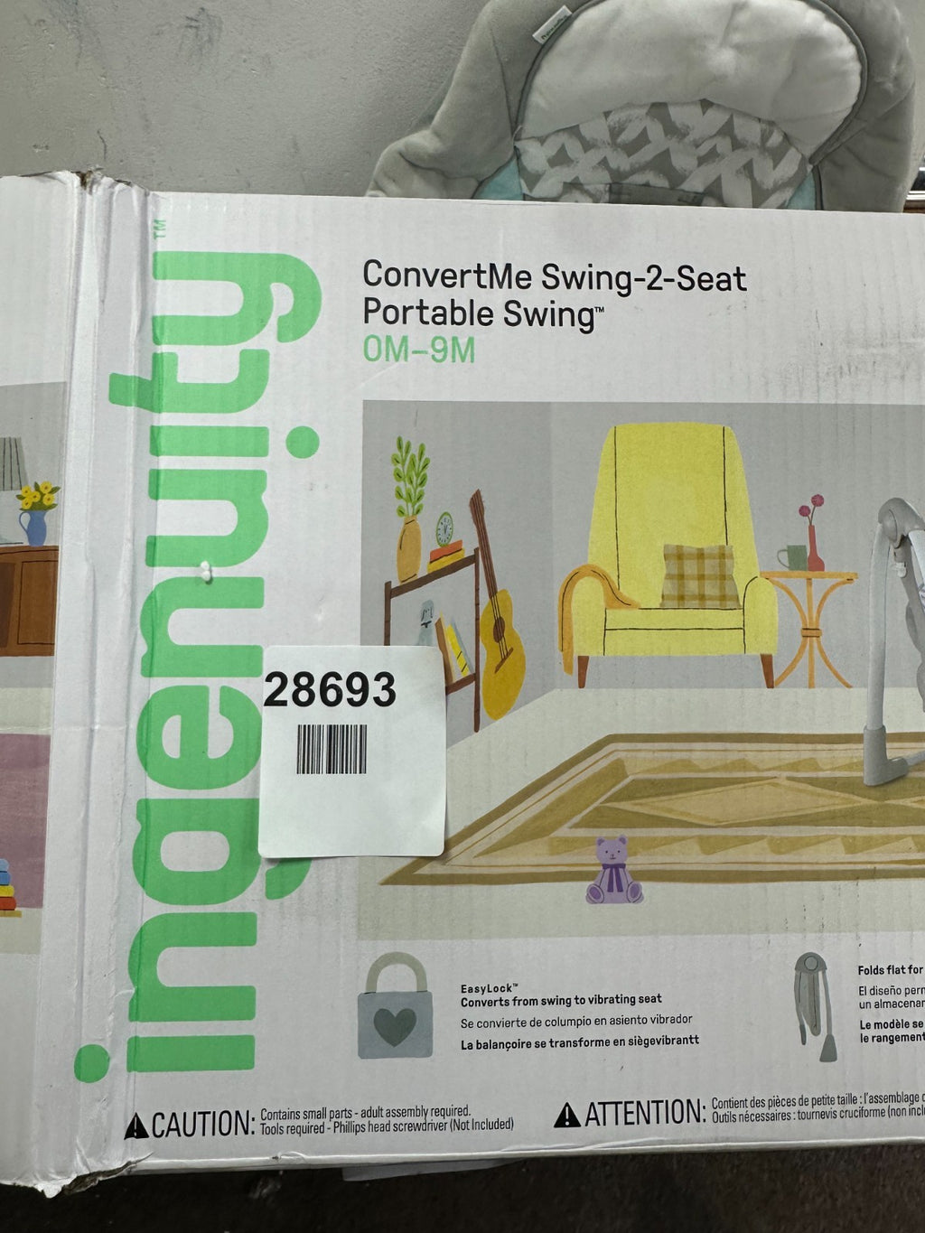 Ingenuity Convert me swing 2 seat, portable swing, 0M-9M