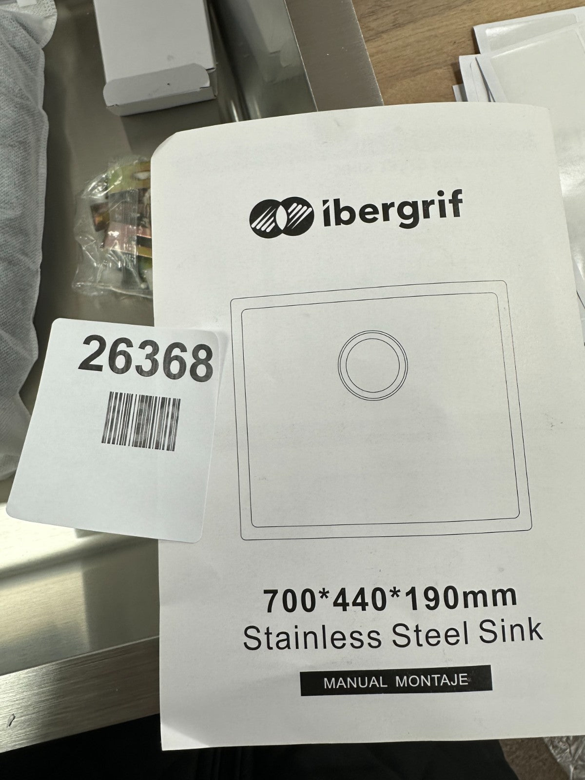 Ibergrif M87044 Stainless Steel Kitchen Sink