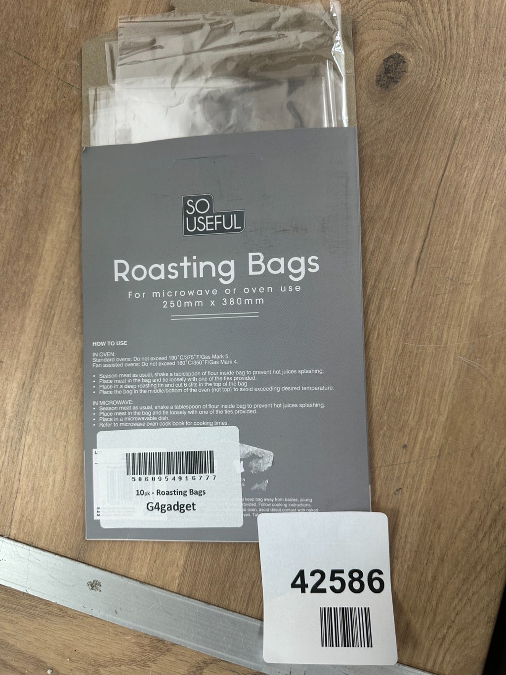 So useful roasting bags 250mm x 380mm