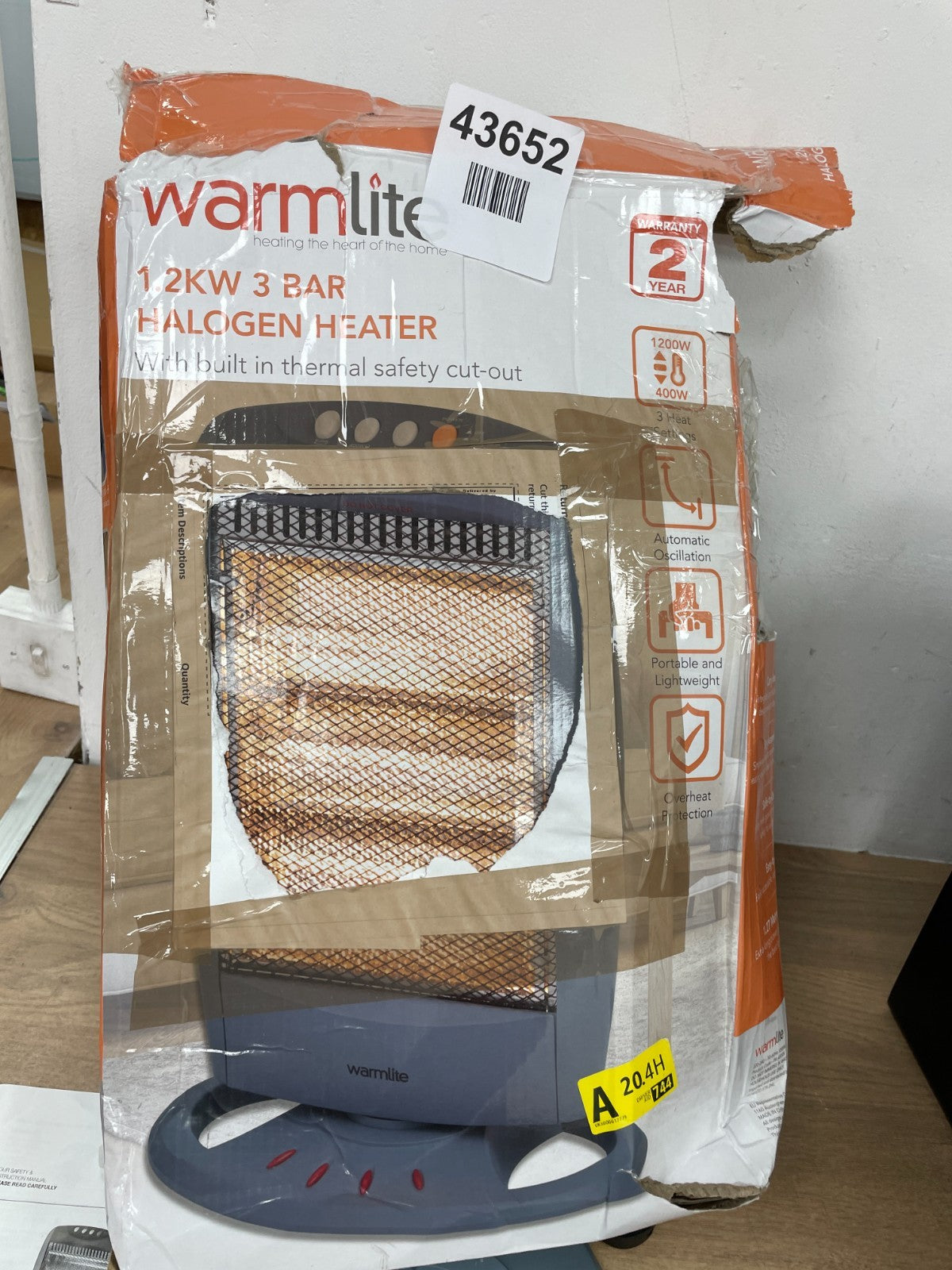 Warmlite WL42005 1200W Halogen Heater - Grey — New (other) (photo 8)