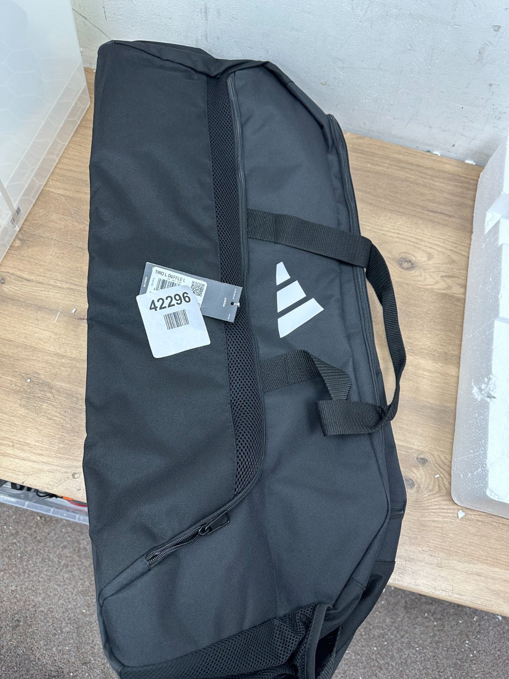 Adidas TIRO L DUFFLE L BLACK/WHITE FOOTBALL/SOCCER DUFFEL HS9754