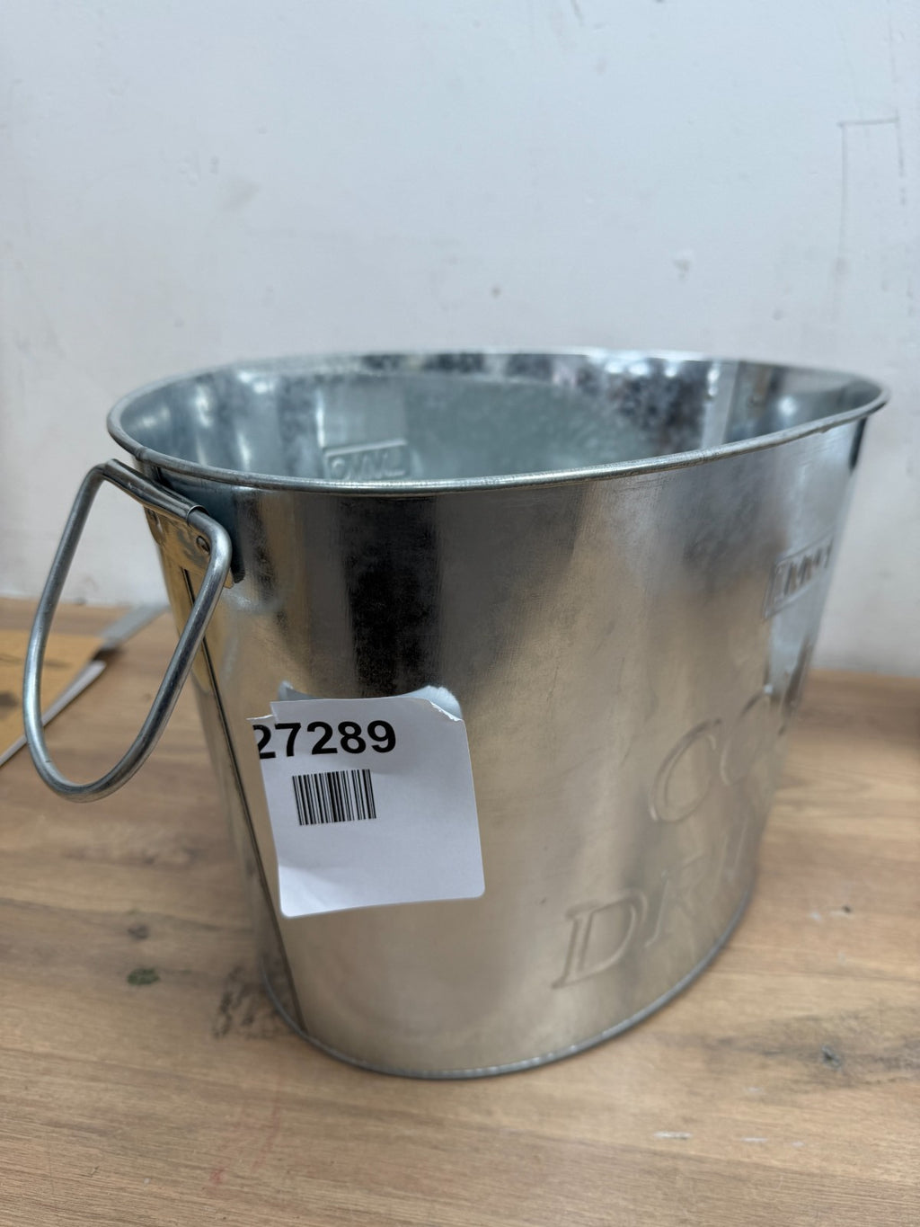 LIVIVO Galvanised Steel Drinks Ice Cool Bucket with Handles
