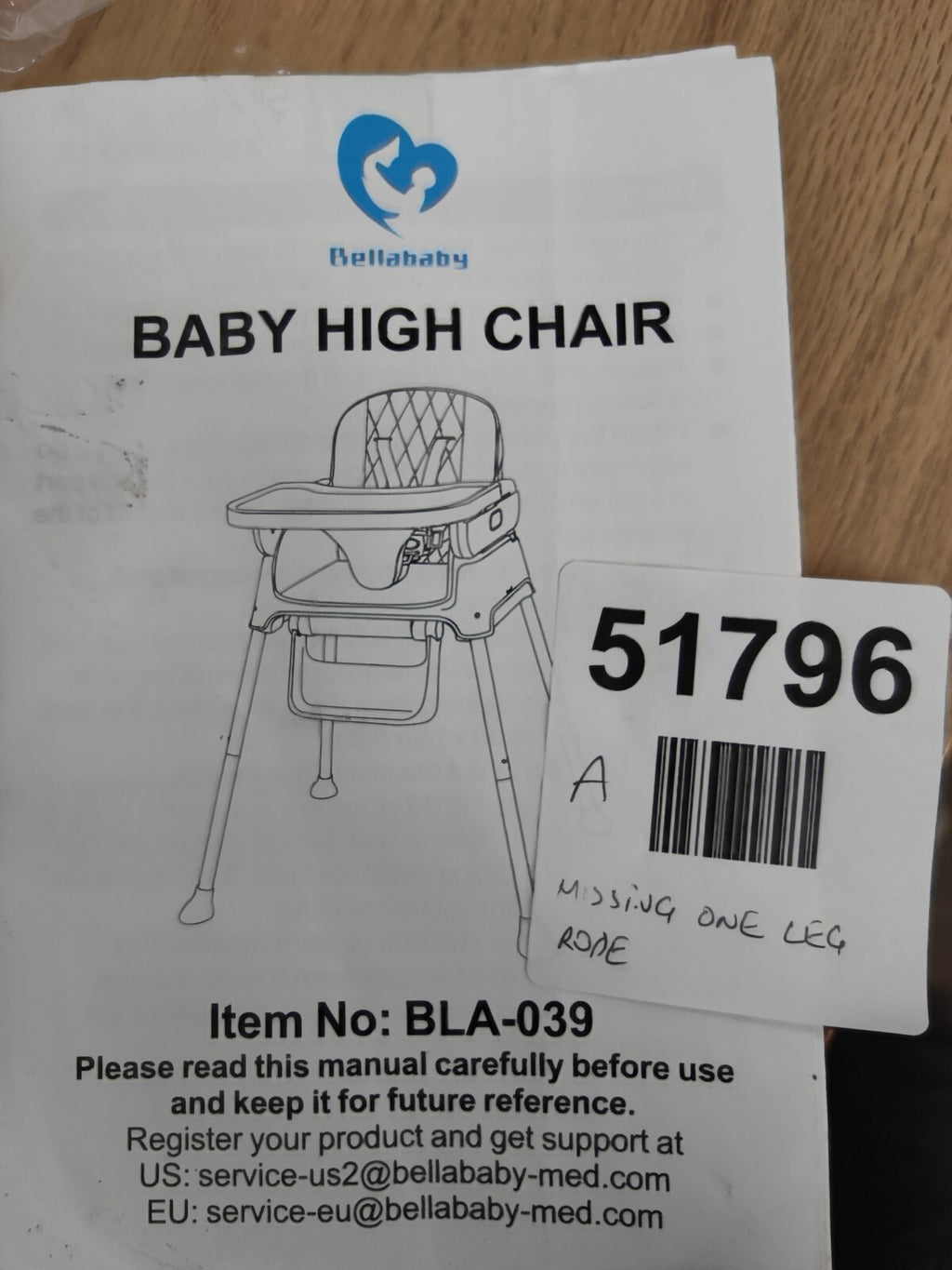 Bellababy High Chair, Adjustable Convertible 5 in 1 Baby Highchair