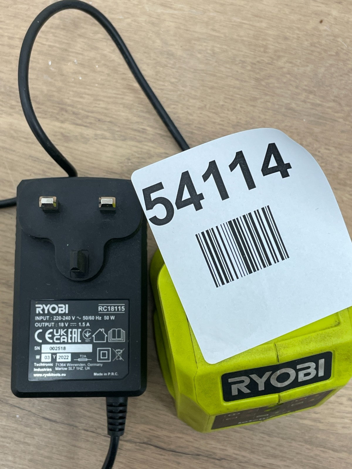 Ryobi Fast Battery Charger RC18115 — Used (photo 3)