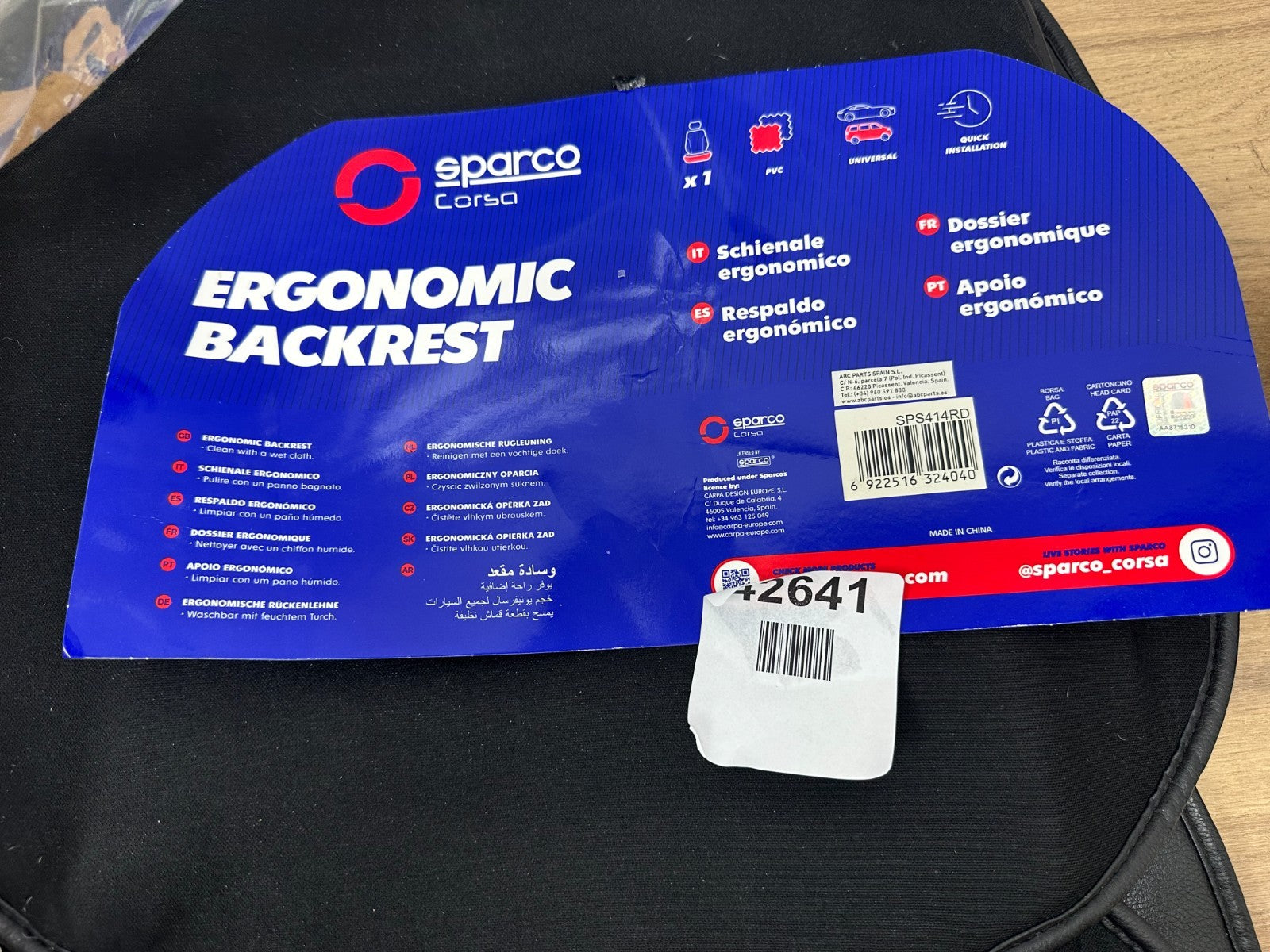 Sparco Corsa Racing Backrest