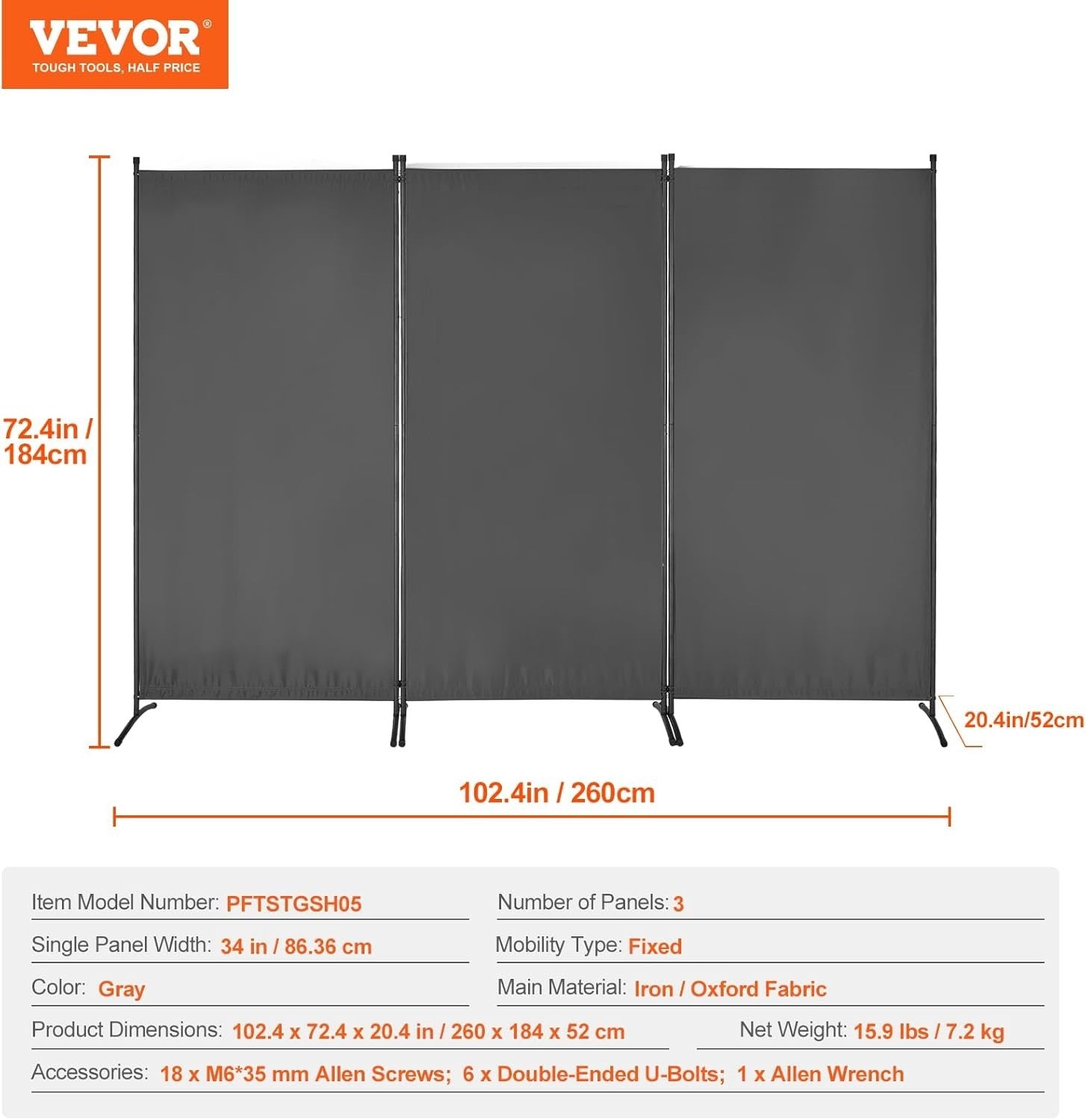 VEVOR Room Divider, 3 Panels Room Divider — New (other) (photo 6)