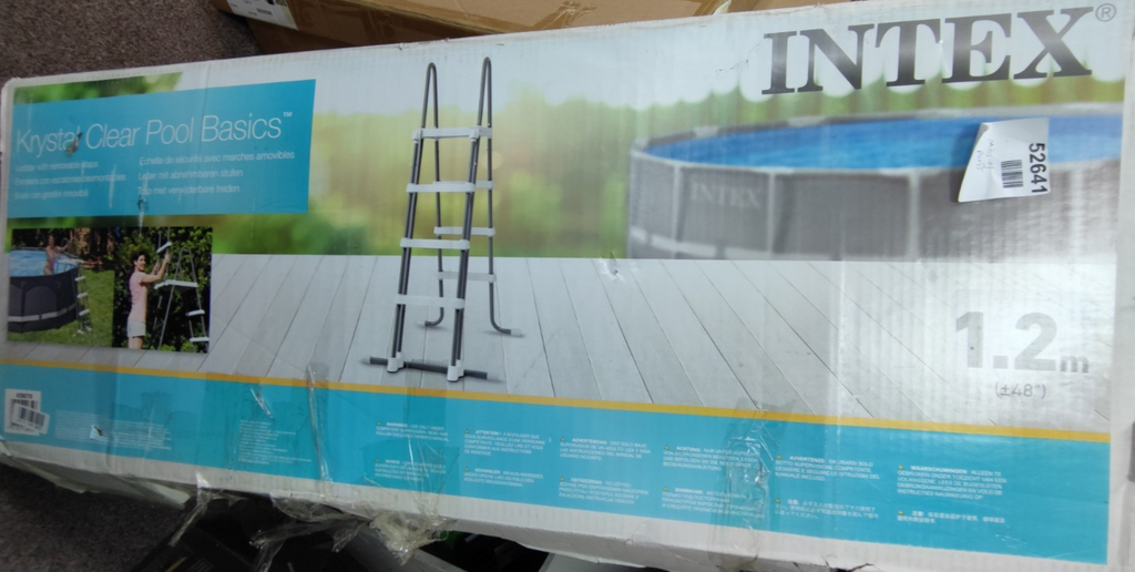 INTEX Ladder With Removable Steps, Grey/White