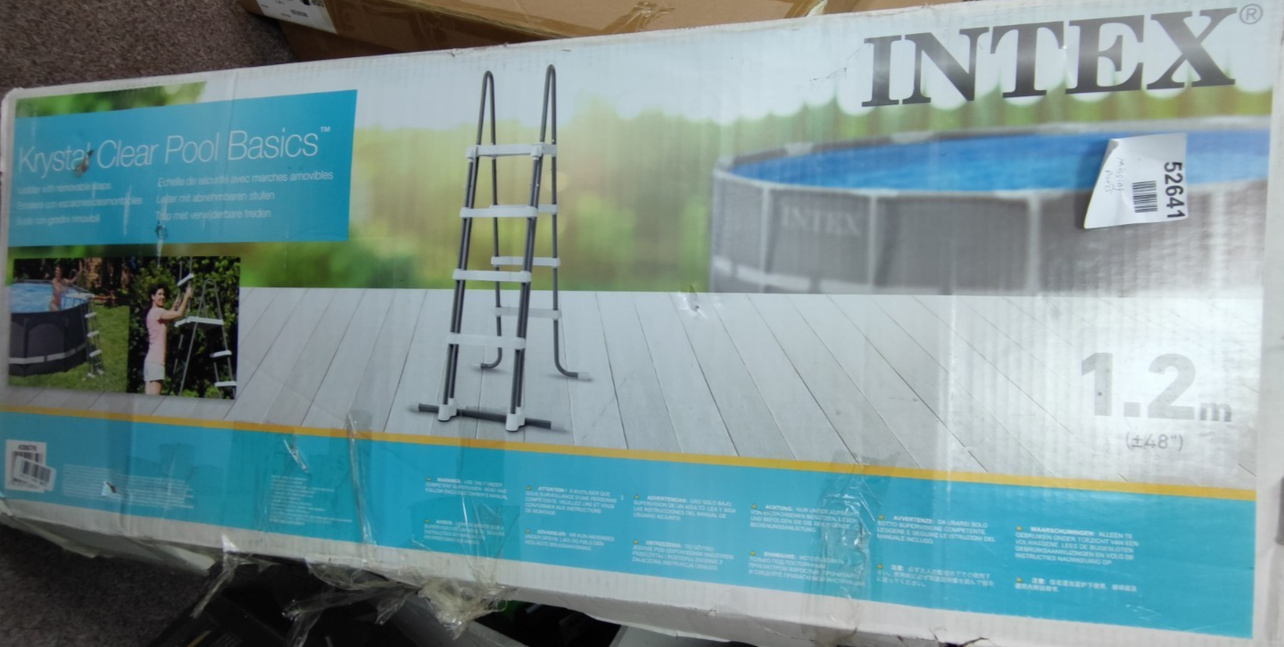INTEX Ladder With Removable Steps, Grey/White