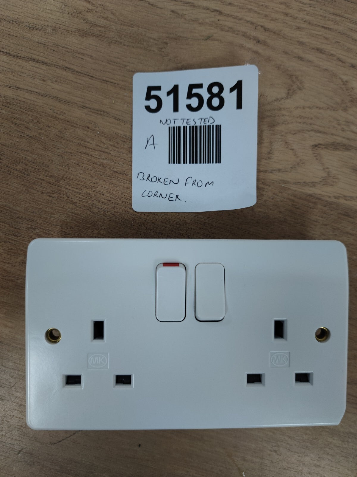 MK Double Pole Switched Double Socket