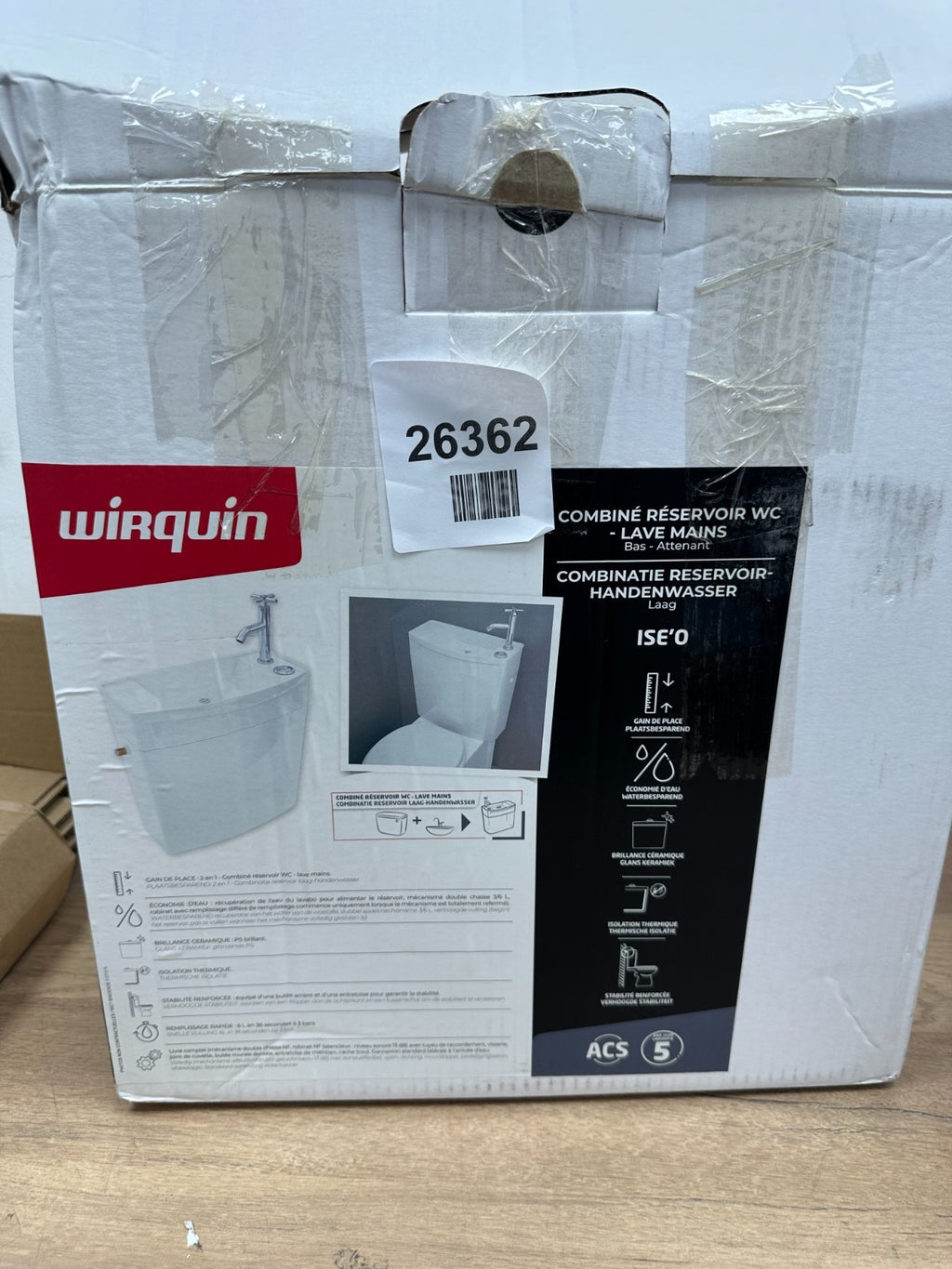 Wirquin Iseo Plastic combined hand basin cistern, white