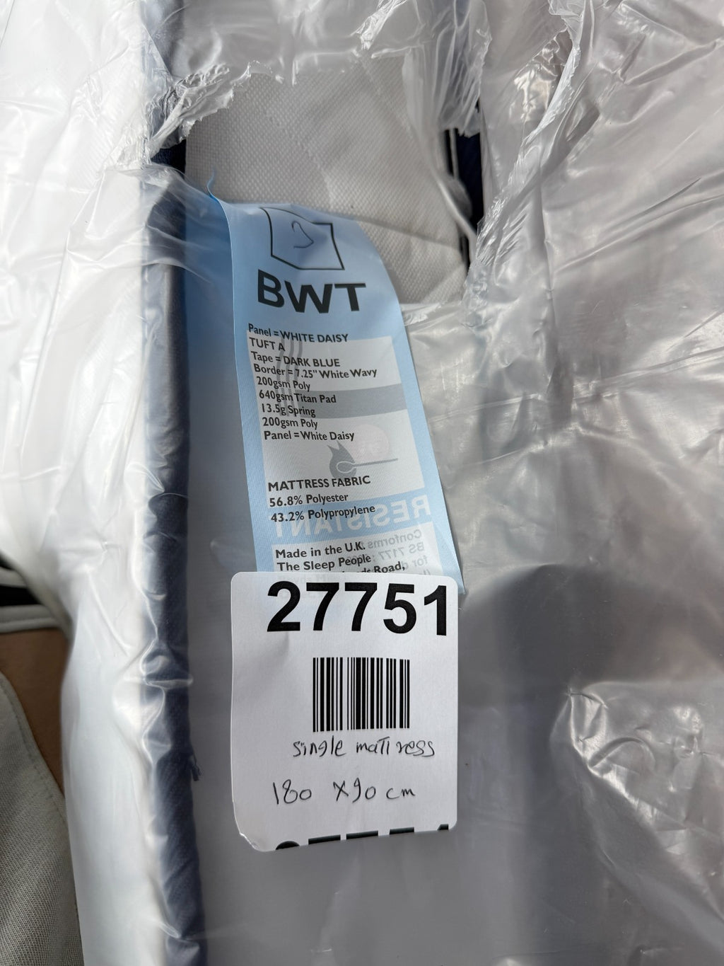 Single Mattress Bed 180x90 cm
