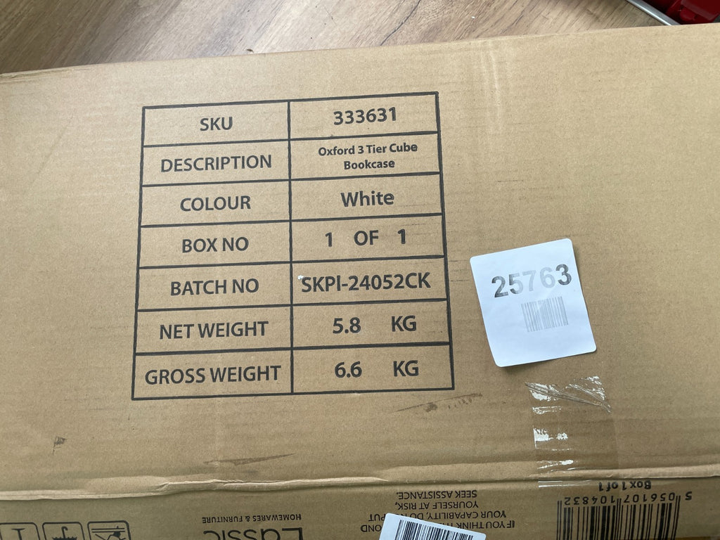 Oxford 3 tiier cube bookcase