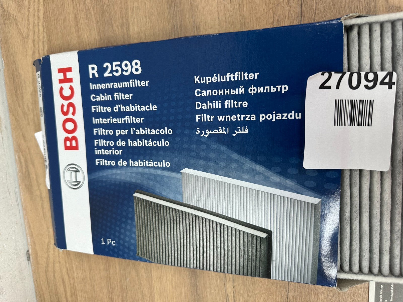 Bosch R2598 Cabin Filter activated-carbon