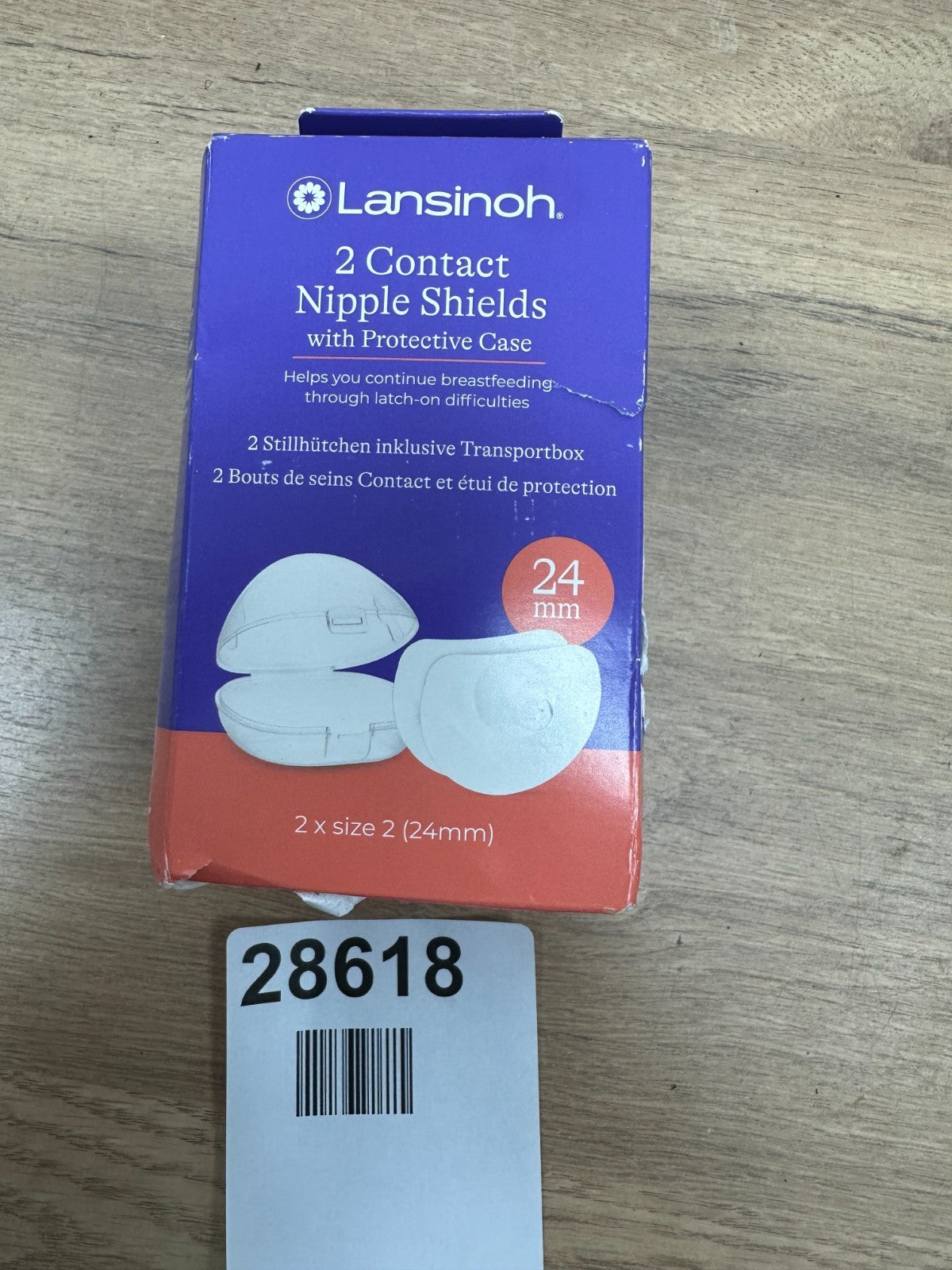 Lansinoh Contact Nipple Shields for Breastfeeding with Case - 2 Pack (24Mm)
