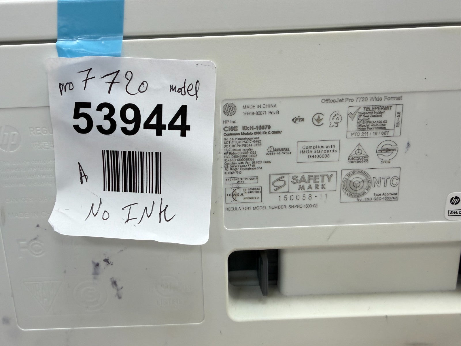 HP OfficeJet Pro 7720 All-in-One Printer - White