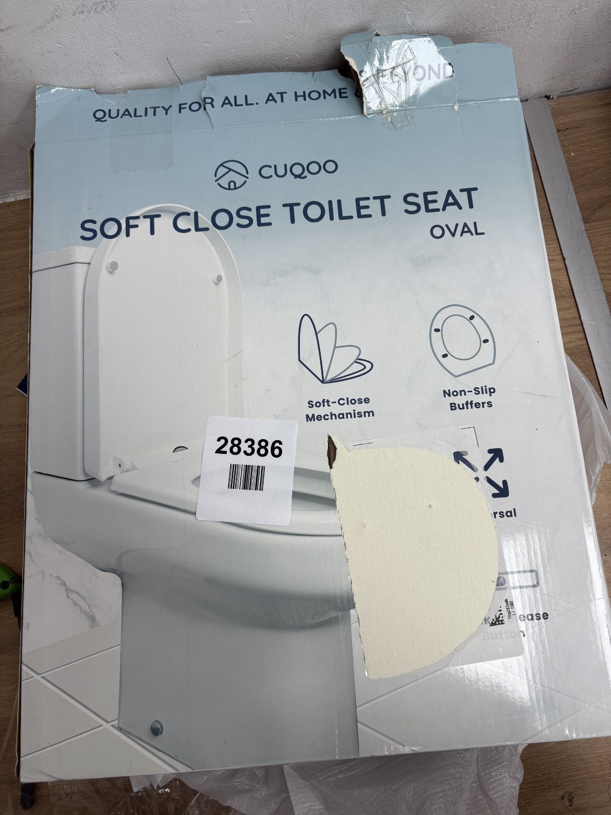CUQOO Soft Close Toilet Seat Premium White Toilet Seat