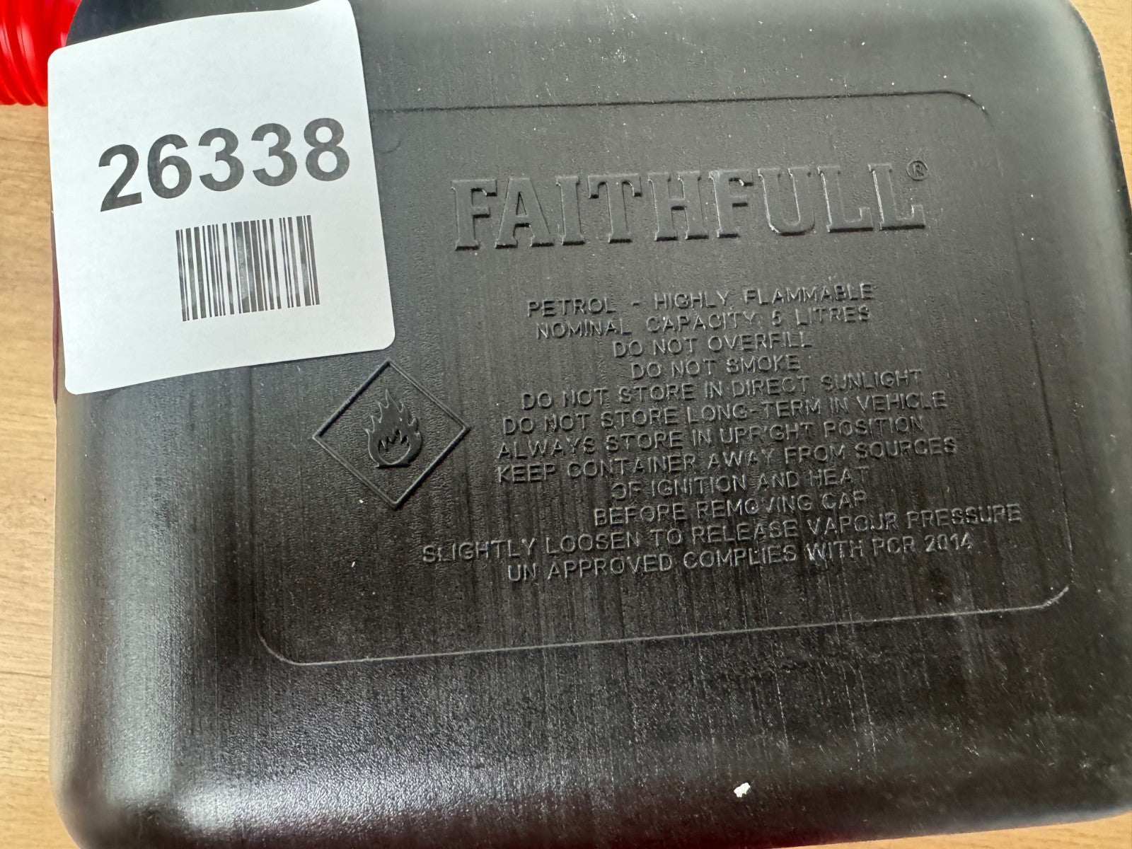 Faithfull FAIAUCAN5B Plastic Fuel Can Black 5 litre
