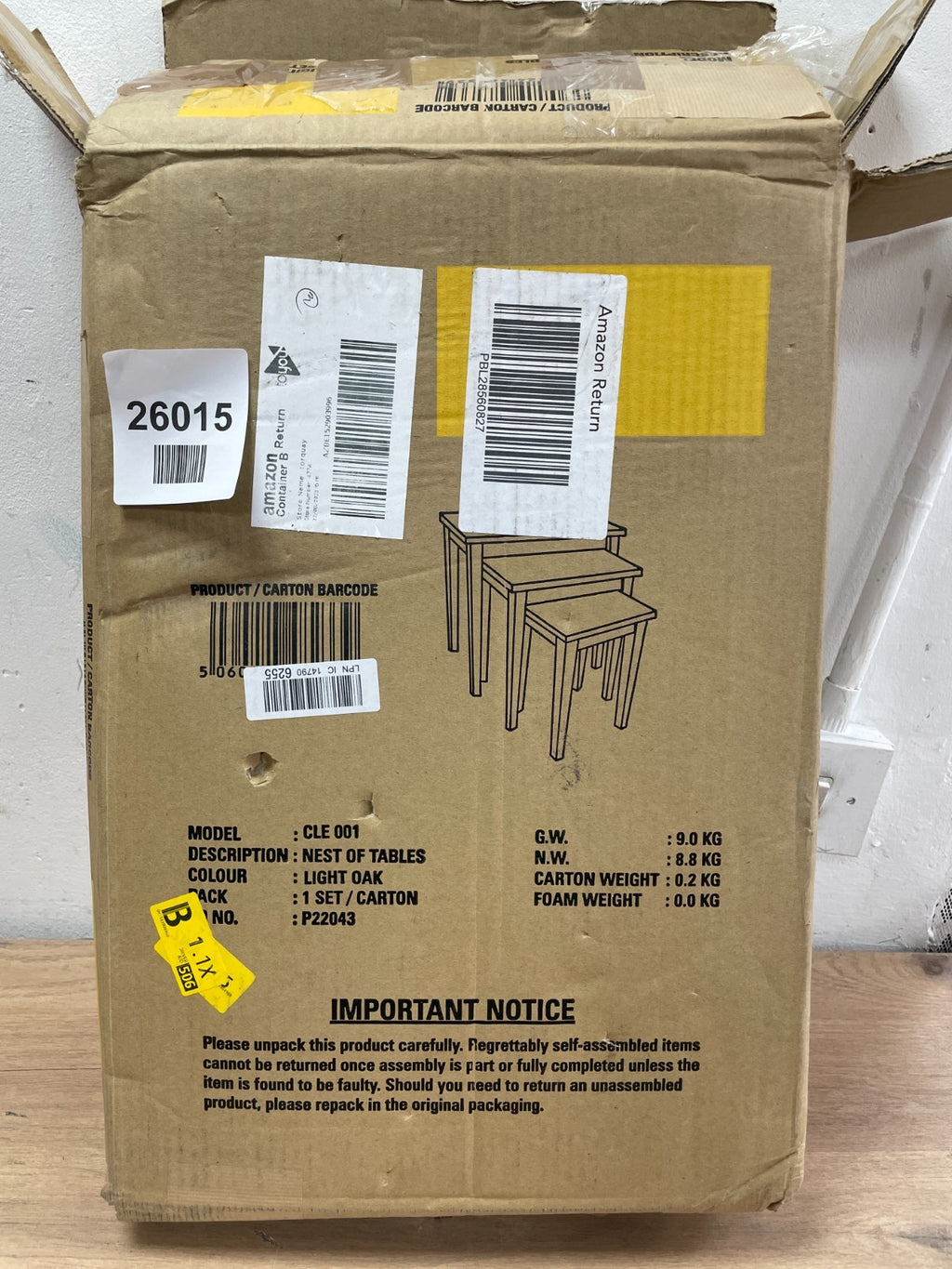 Nest of tables CLE001