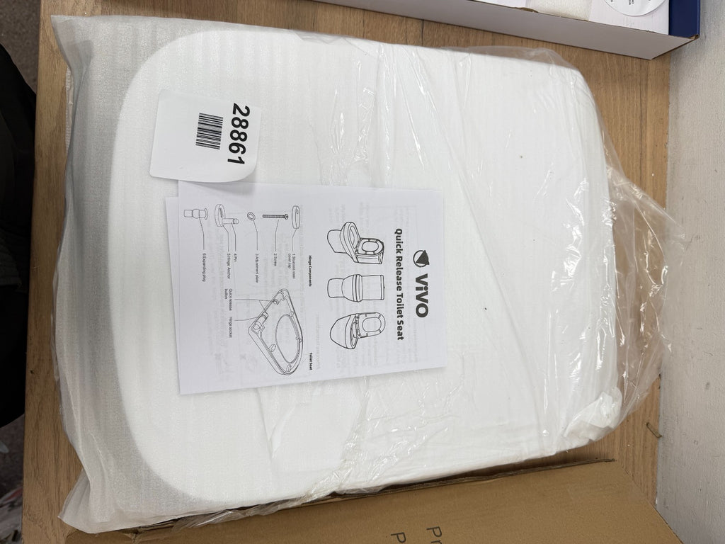 Vivo Square Toilet Seat Soft Close White With Quick Release And Adjustabl