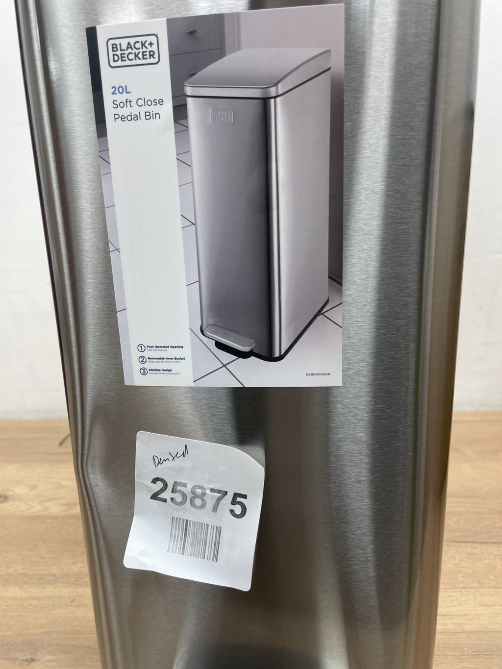BLACK&DECKER 61099 BXBN0004GB Cestino a Pedale Slimline da 20 L