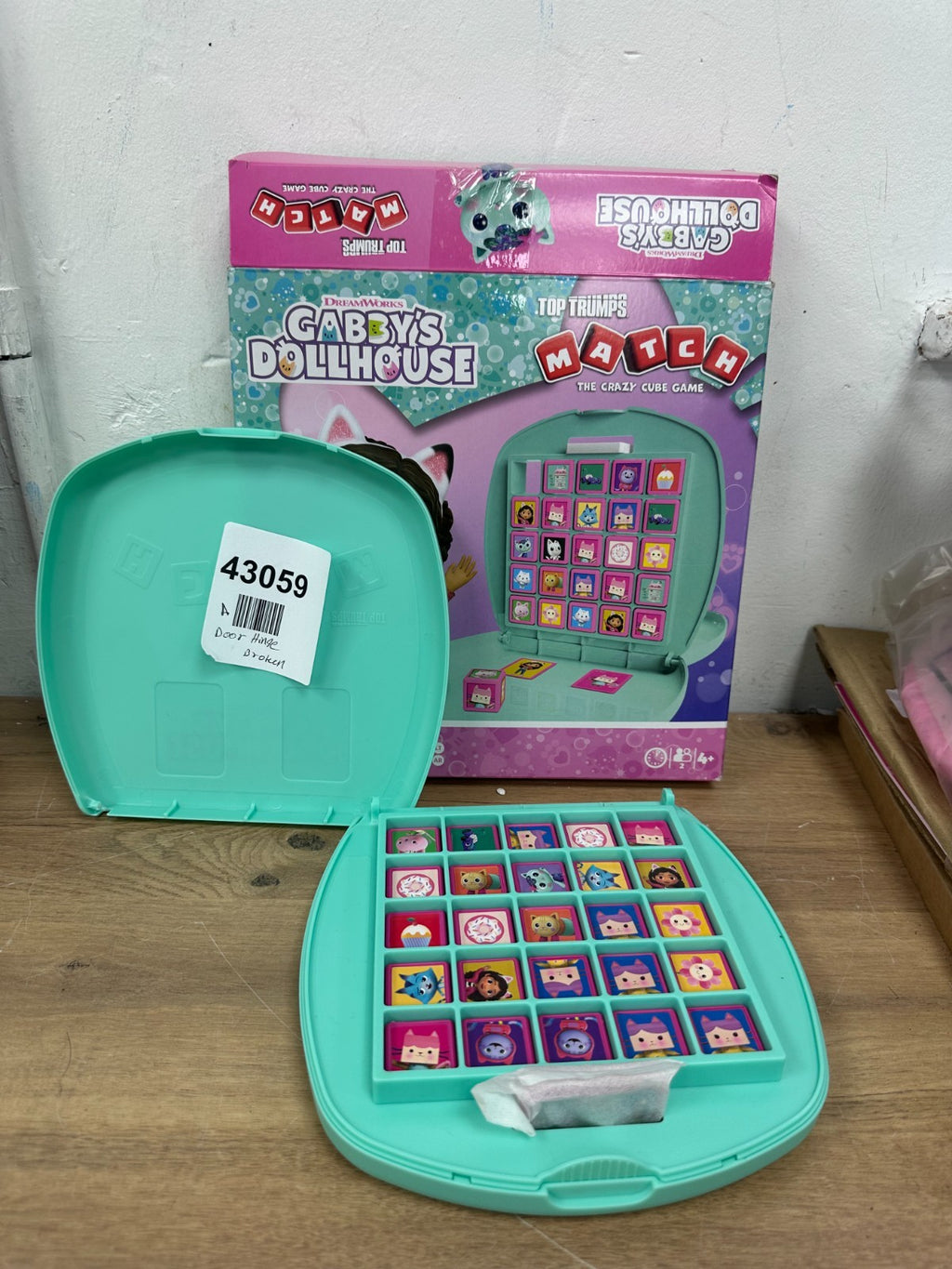 Top Trumps Gabby's Dollhouse The Crazy Cube Game- Door hinge broken