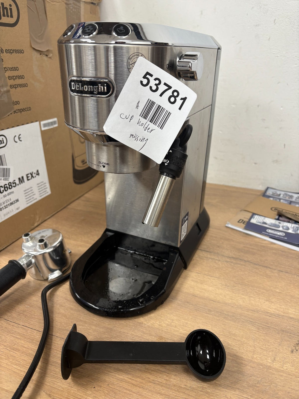 Coffe Machine Delongi Ec685 Black Coffee Machine- Cup holder missing