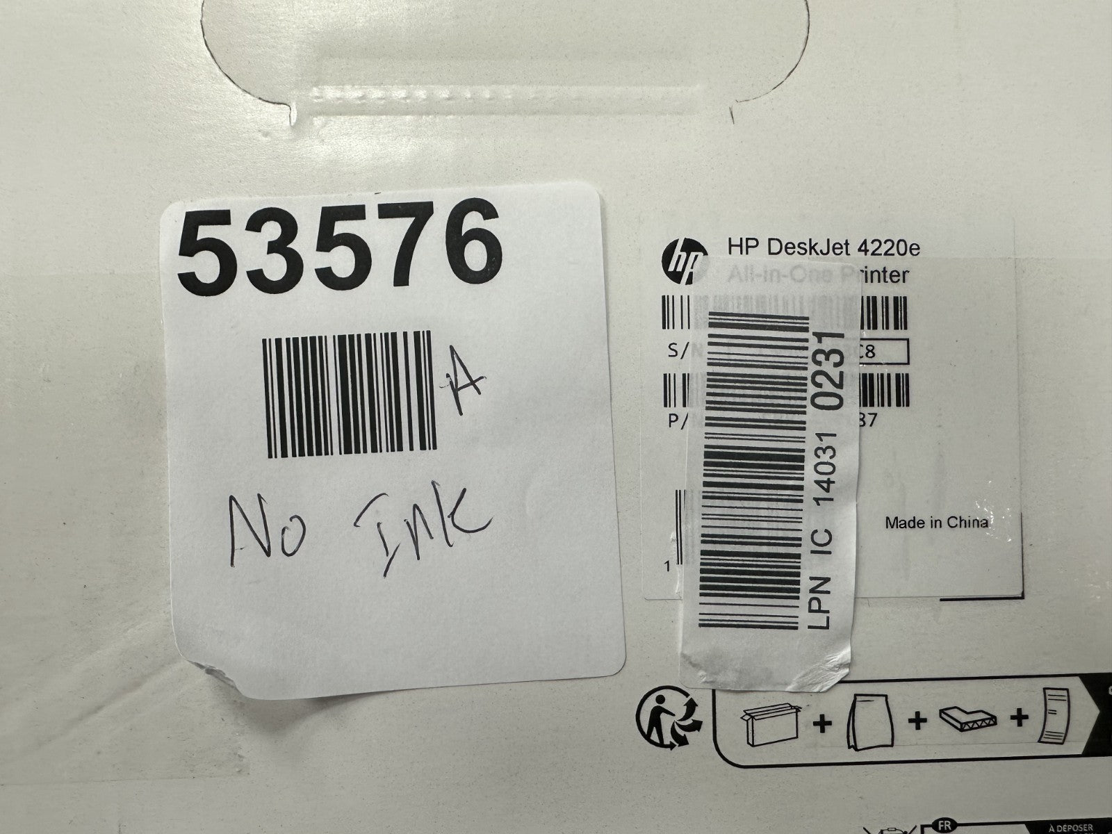 HP DeskJet 4200e Printer- No ink