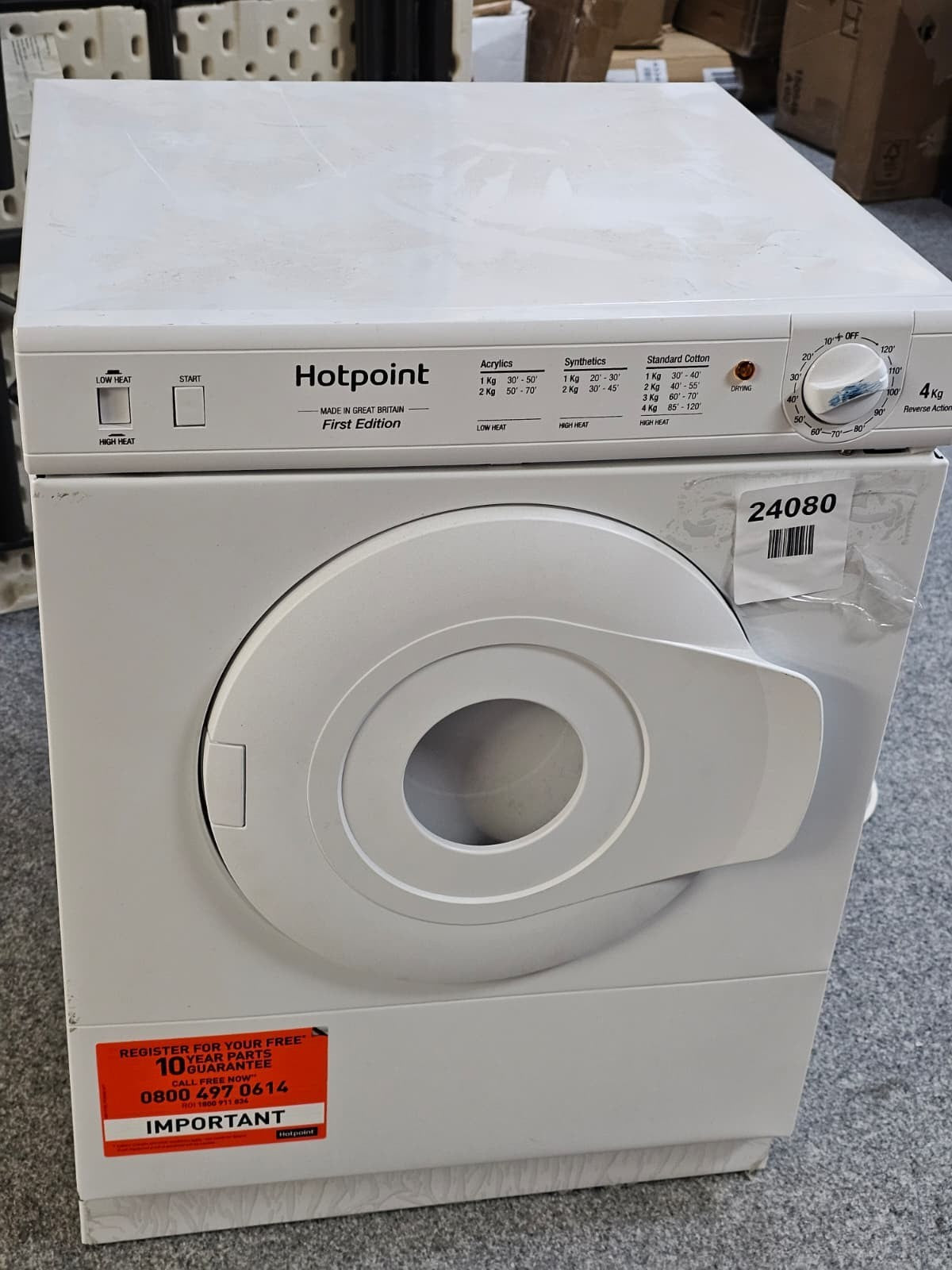 Hotpoint NV4D01P 4kg Freestanding Front Vented Tumble Dryer - Minor dents — New (other) (photo 12)
