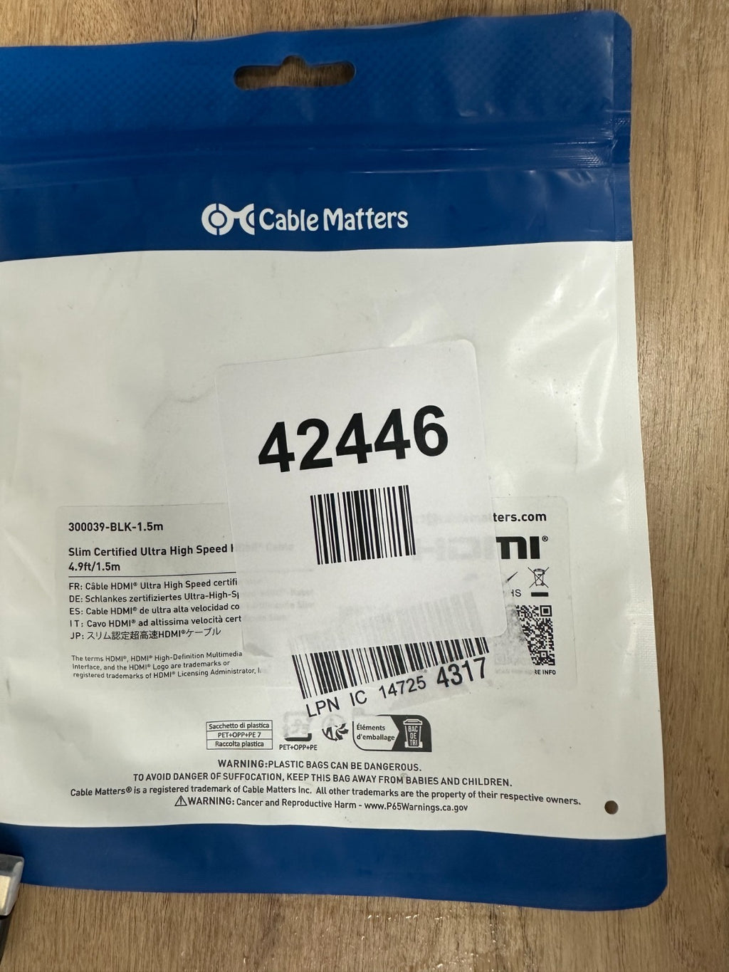 Cablematters hdmi 4.9 ft