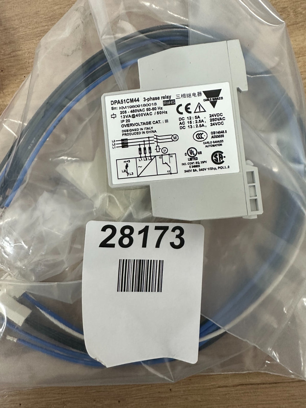 CARLO GAVAZZI DPA51CM44 3-Phase Monitoring Relay 208-480VAC