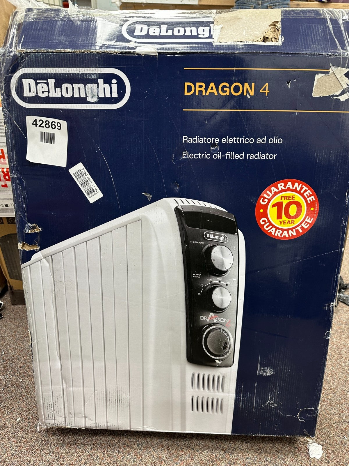 De'Longhi Dragon4 Oil filled radiator - Dented & Plug broken