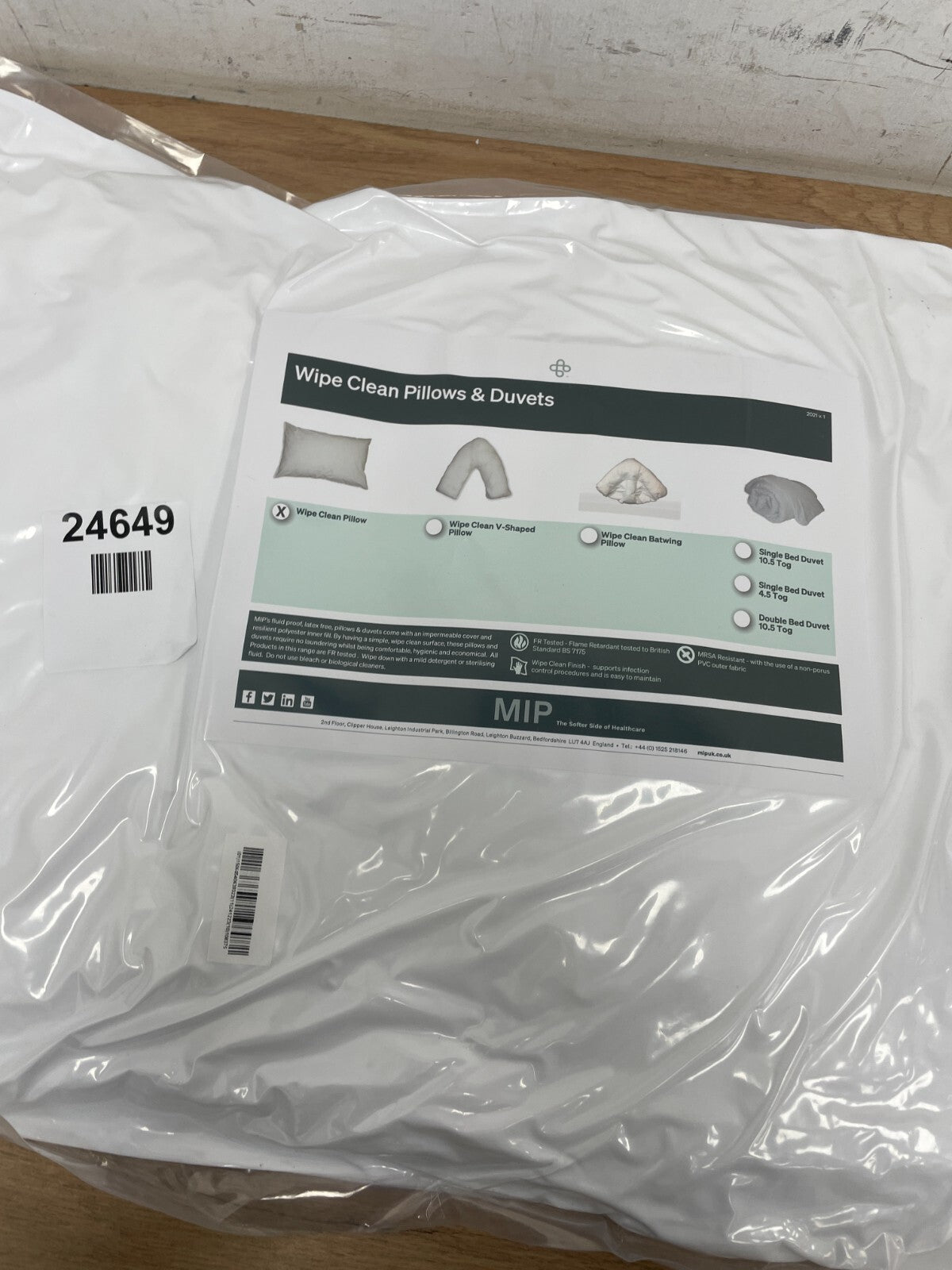 MIP Wipe Clean Pillow