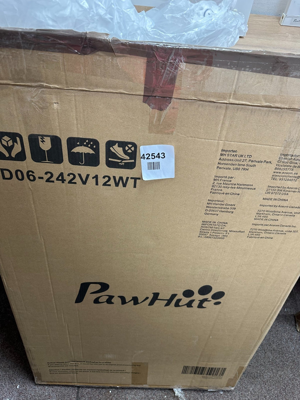Pawhut 006-242V12WT stair gate