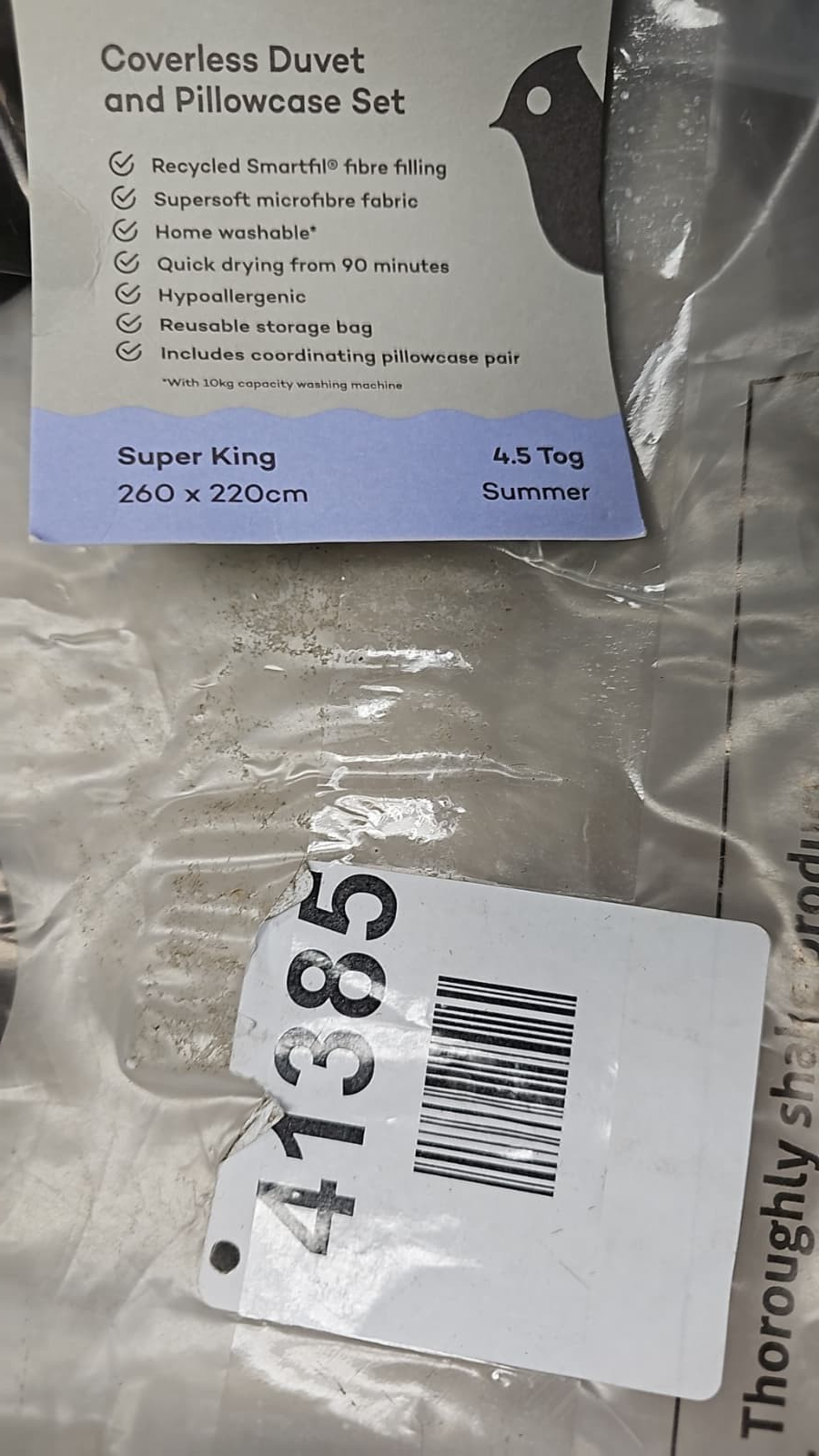 Night Lark Coverless duvet and pillowcase set 4.5 TOG Super King — New (other) (photo 3)