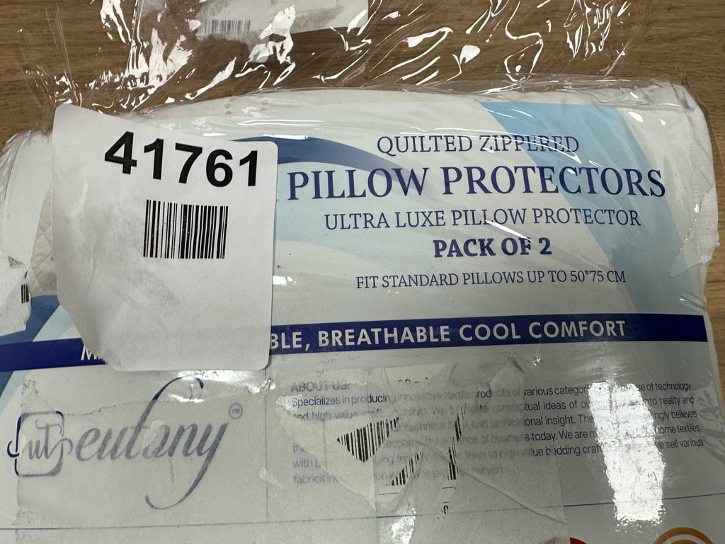 Eutony Quilted Zipped Pillow Protectors 2 Pack - Ultra Luxe, Soft & Breathable