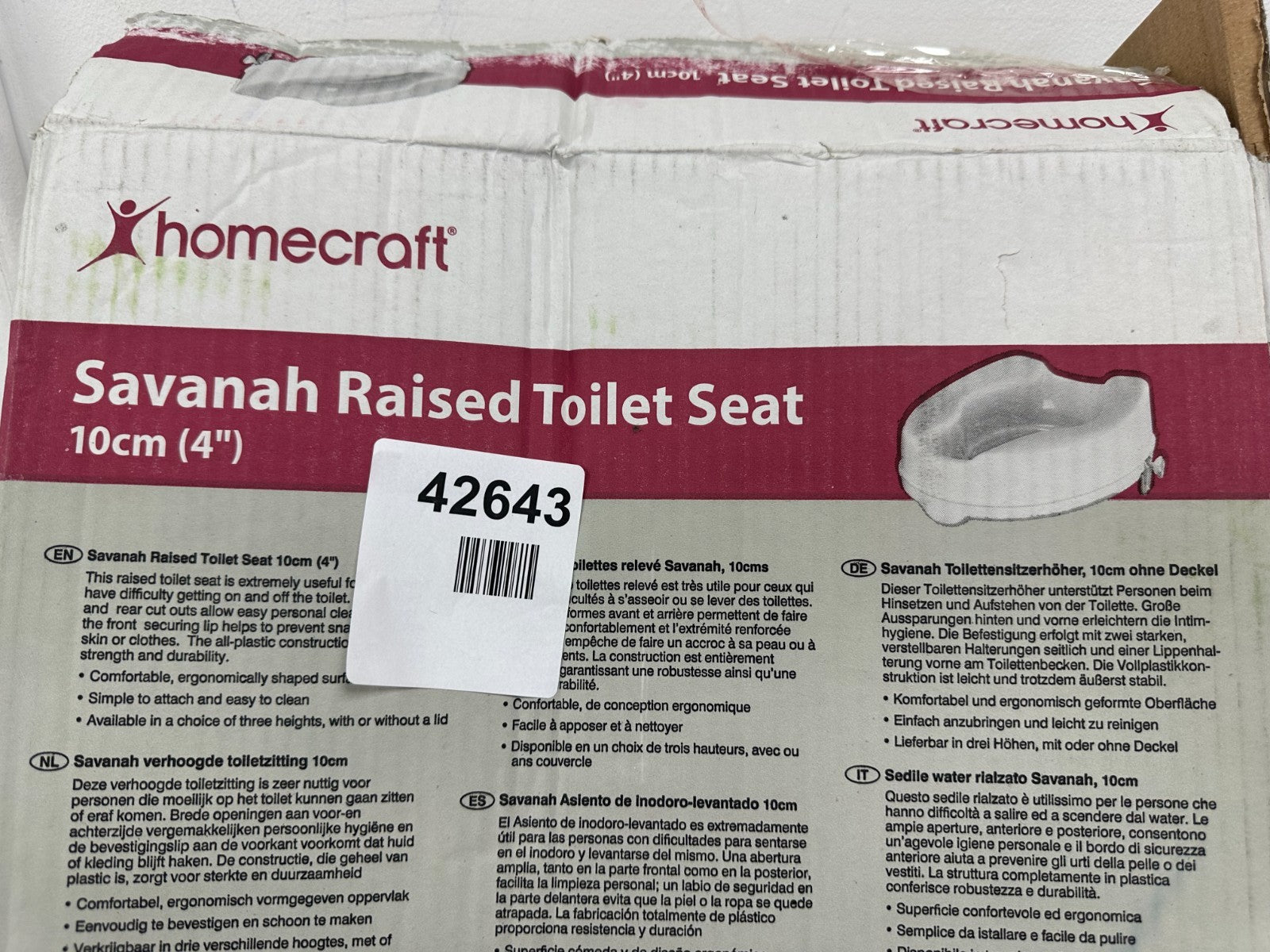 Homecraft Savanah Toilet Seat with Flap - White, 10cm