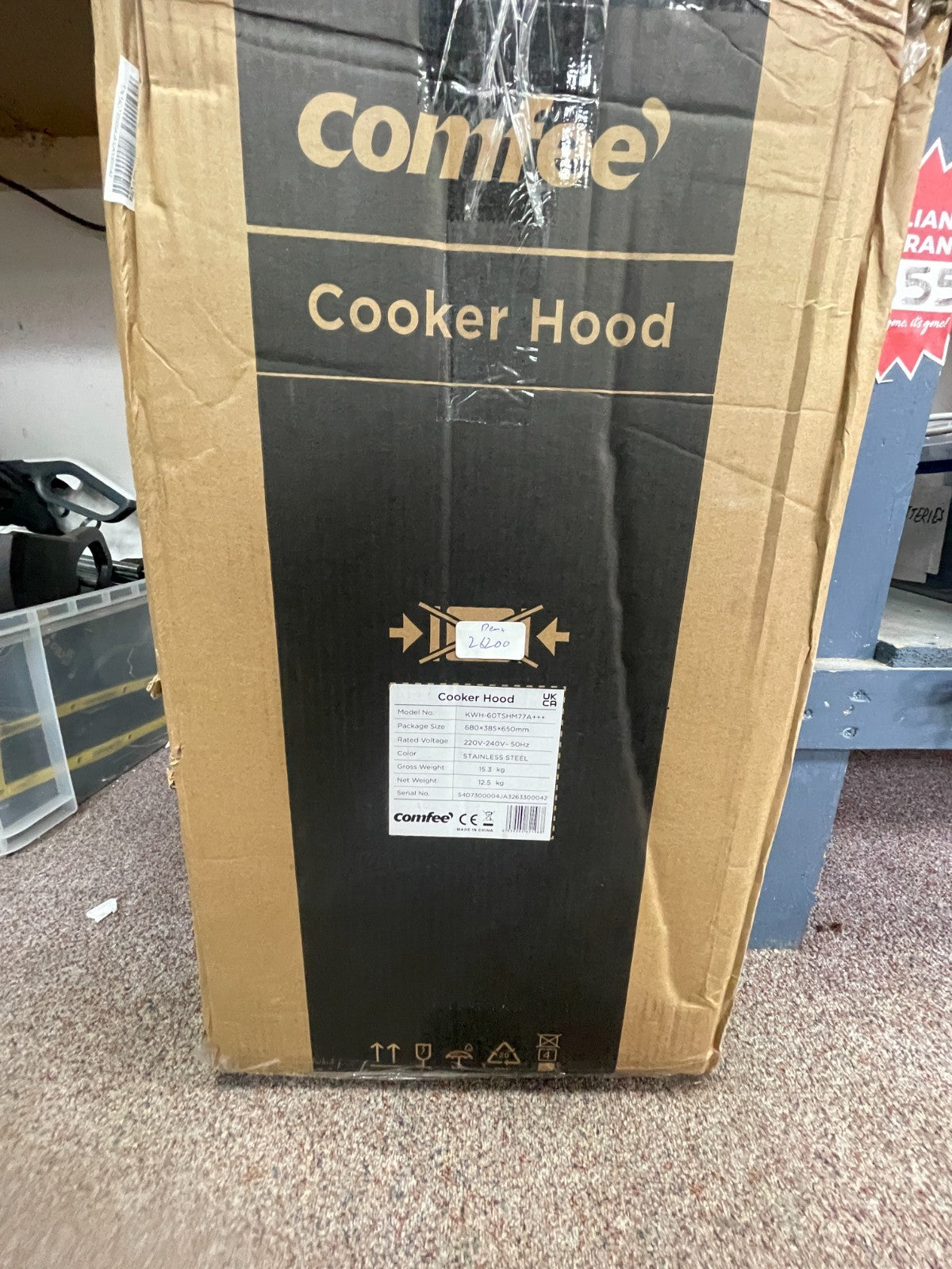 COMFEE' 60 cm Chimney Hood 60M77 Class A+++ Stainless Steel Extractor Hood with