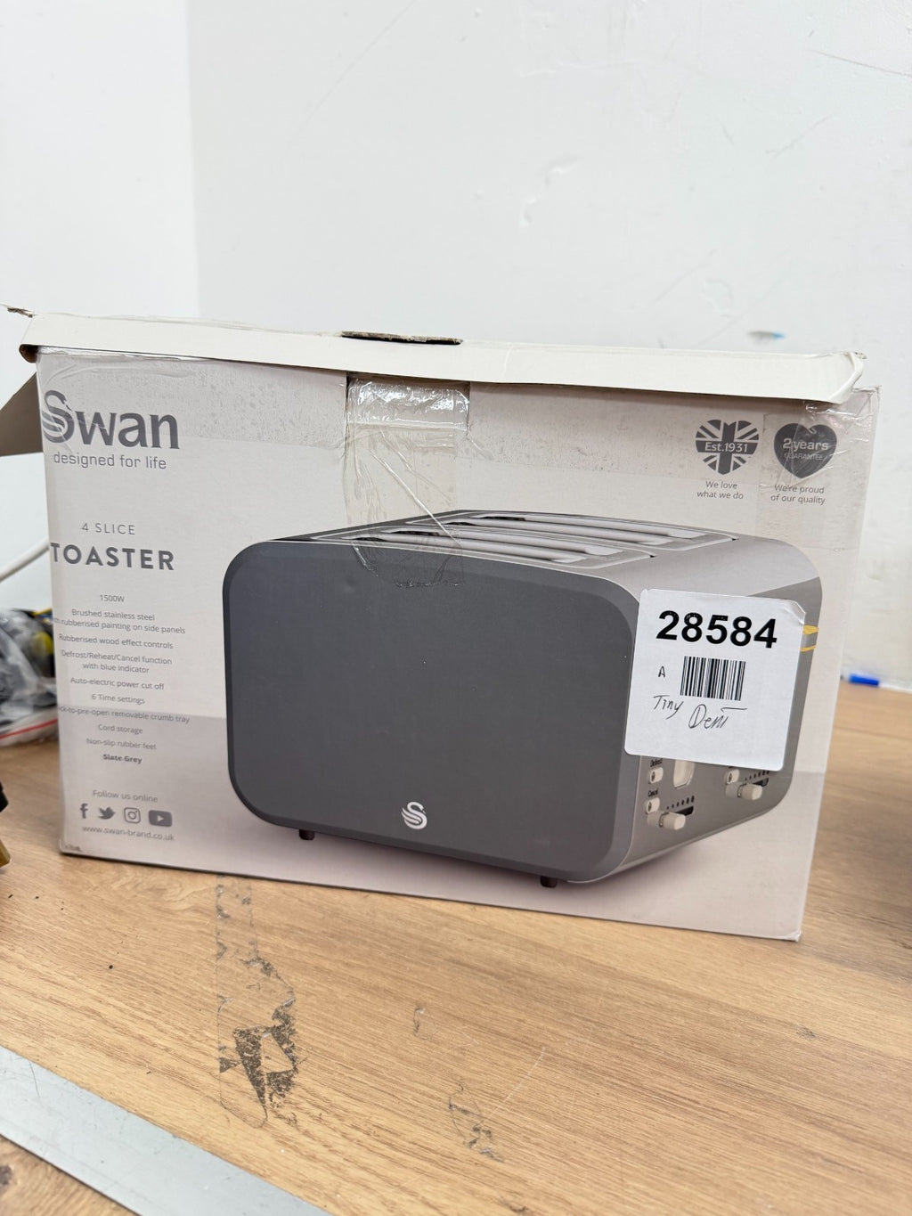 Swan ST14620GRYN 4 Slice Nordic Toaster - Slate Grey