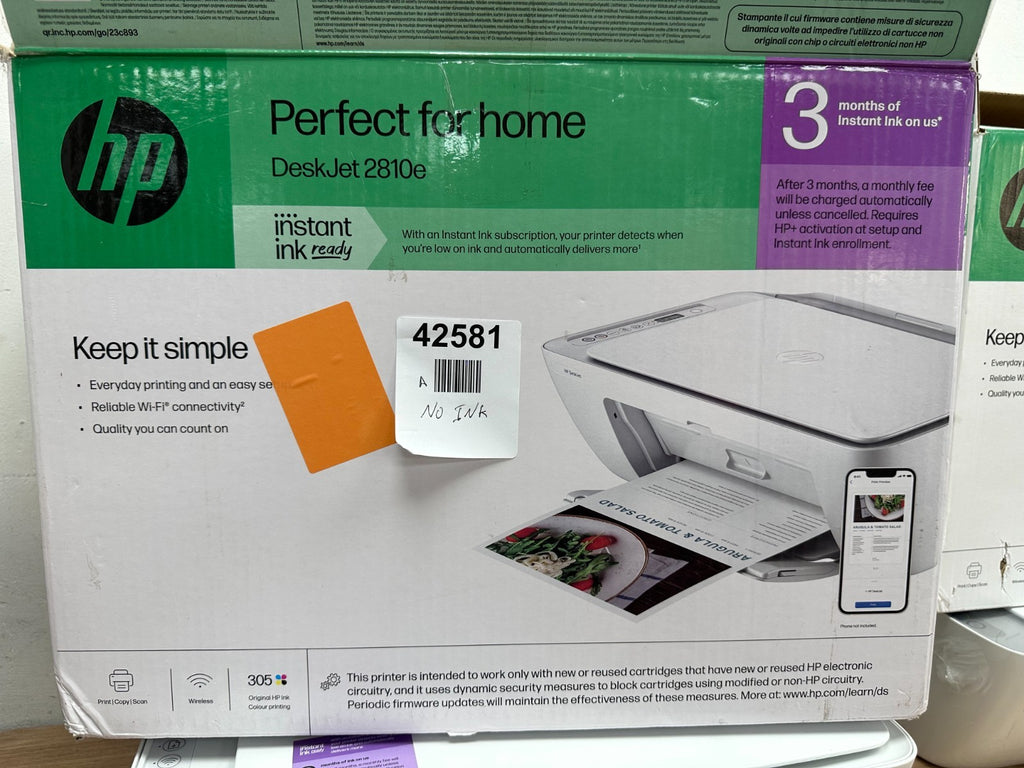 HP DeskJet 2810e All-in-One Wireless Inkjet Printer - White