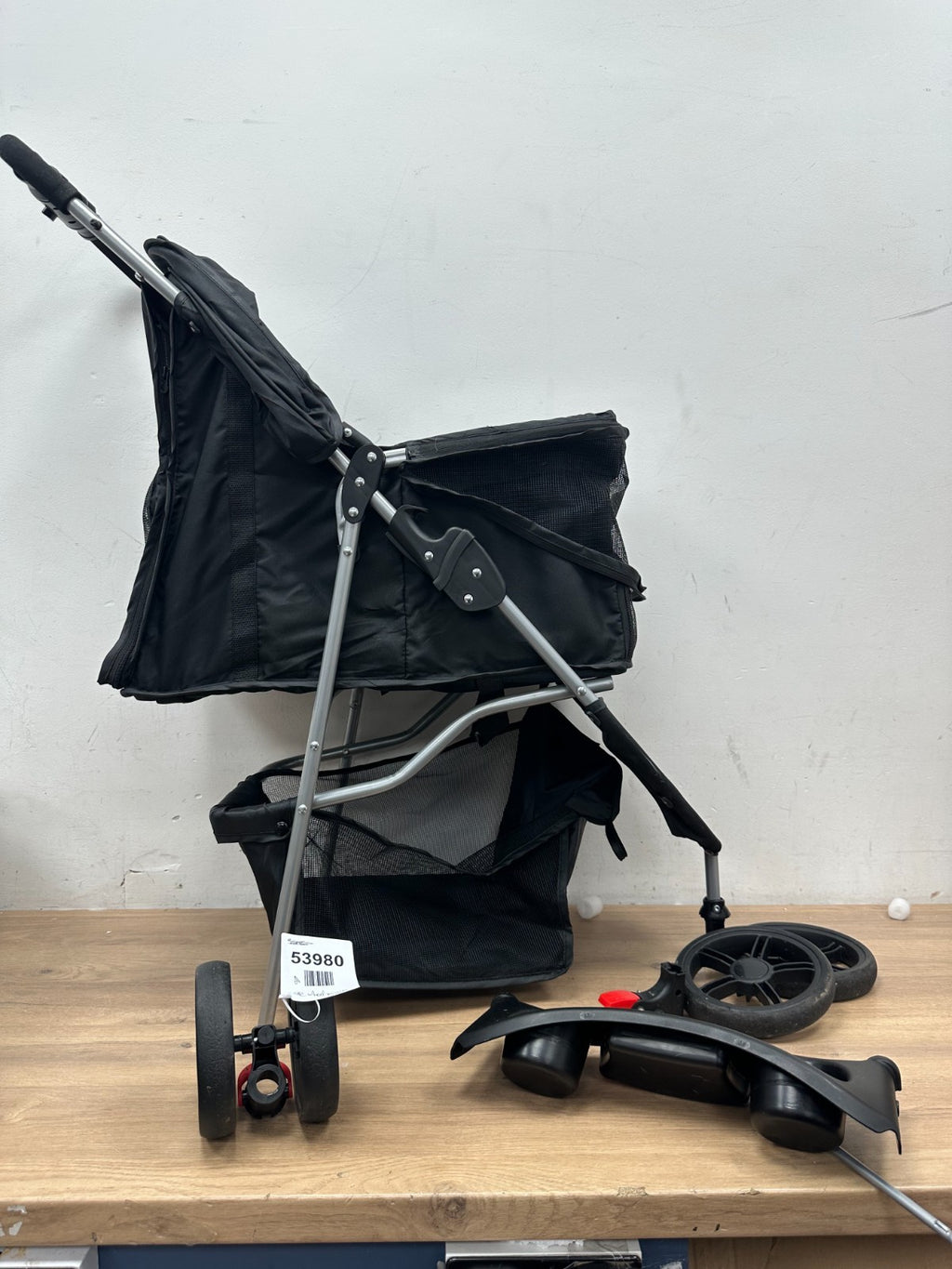 Foldable Pet Stroller Dog Carrier with Rain Cover - Grey