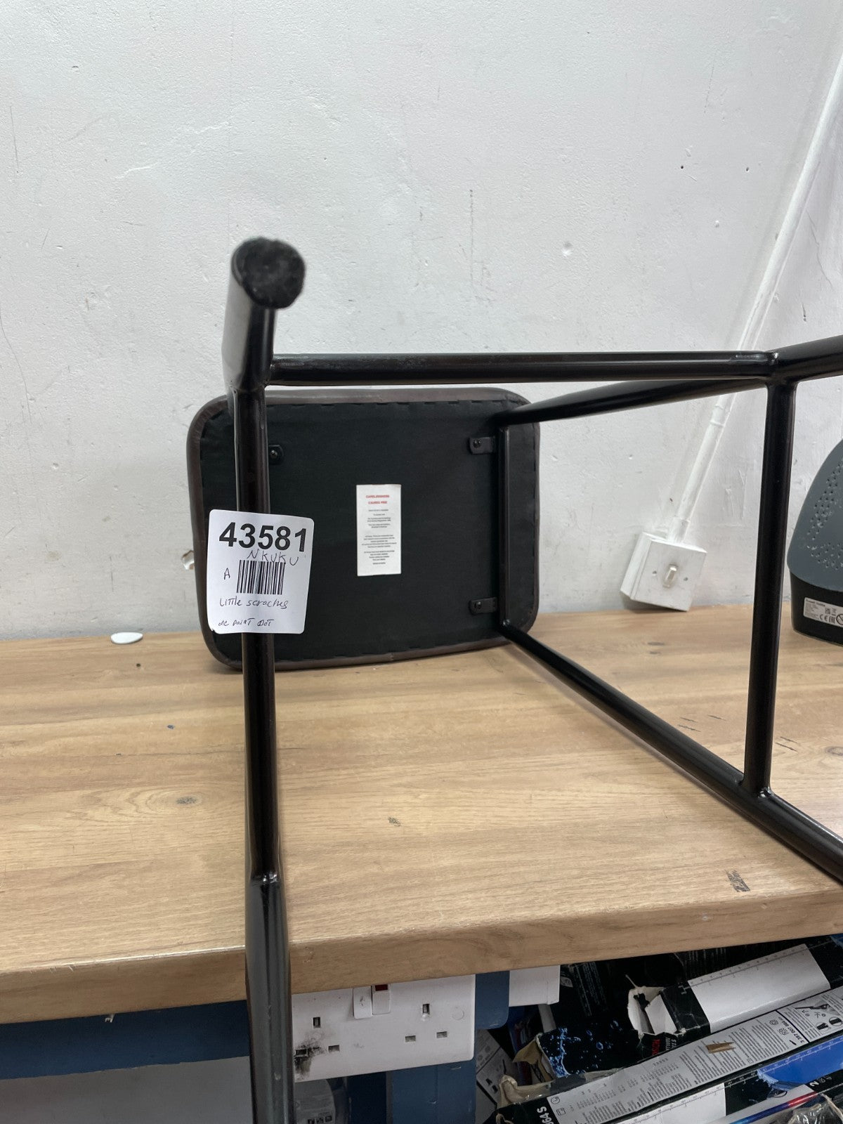 NKUKU Samaira Leather & Iron Counter Stool
