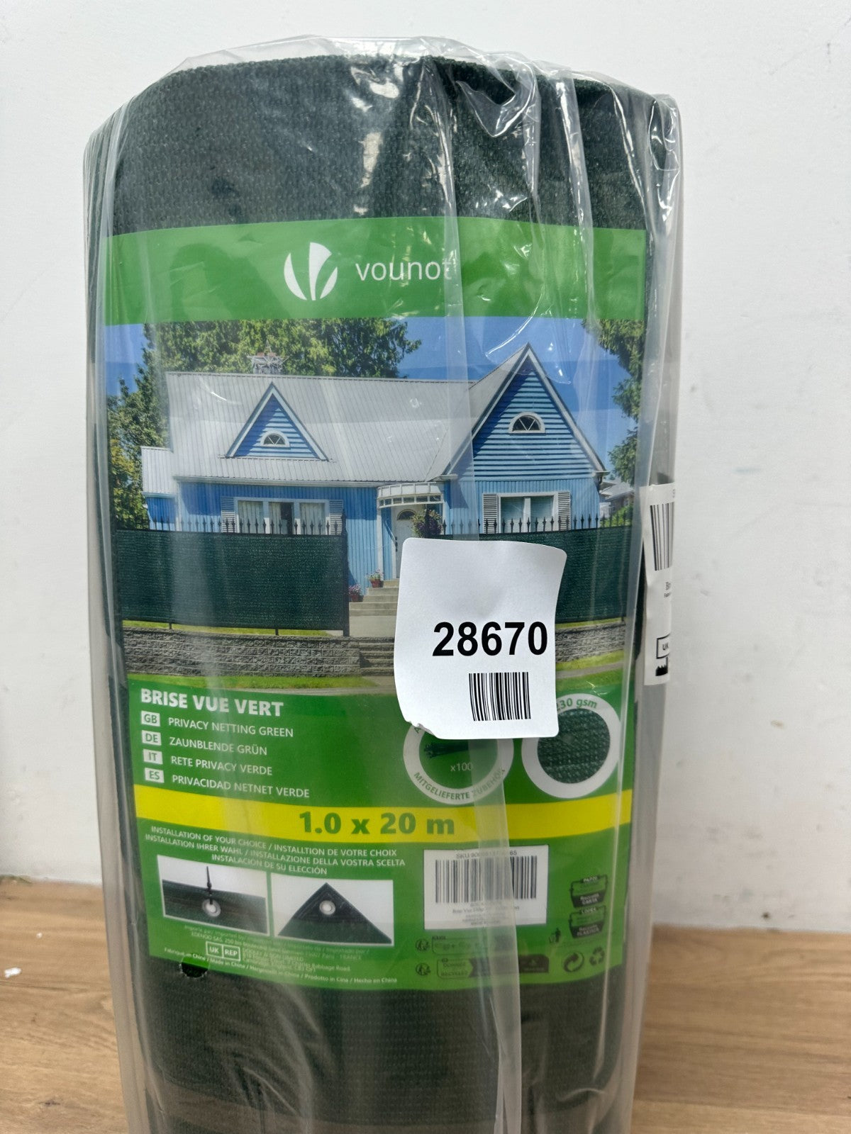 VOUNOT® Privacy Netting 1×20m Garden Screening 150 g/m² HDPE Shading Net, 85% Sh