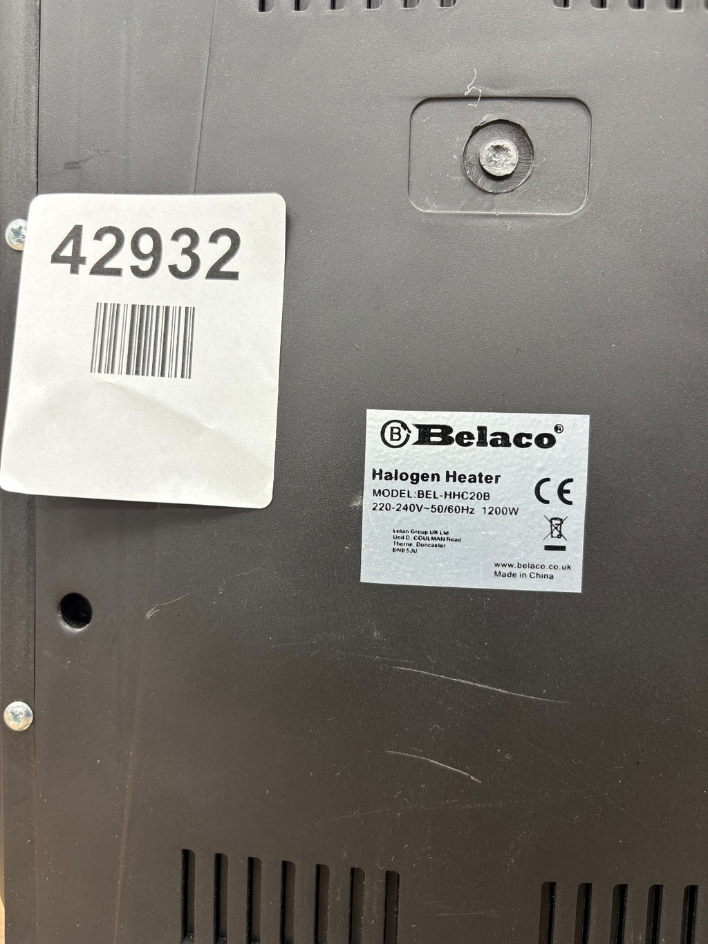 Belaco Halogen electric Heater portable heater BEL-HHC20B