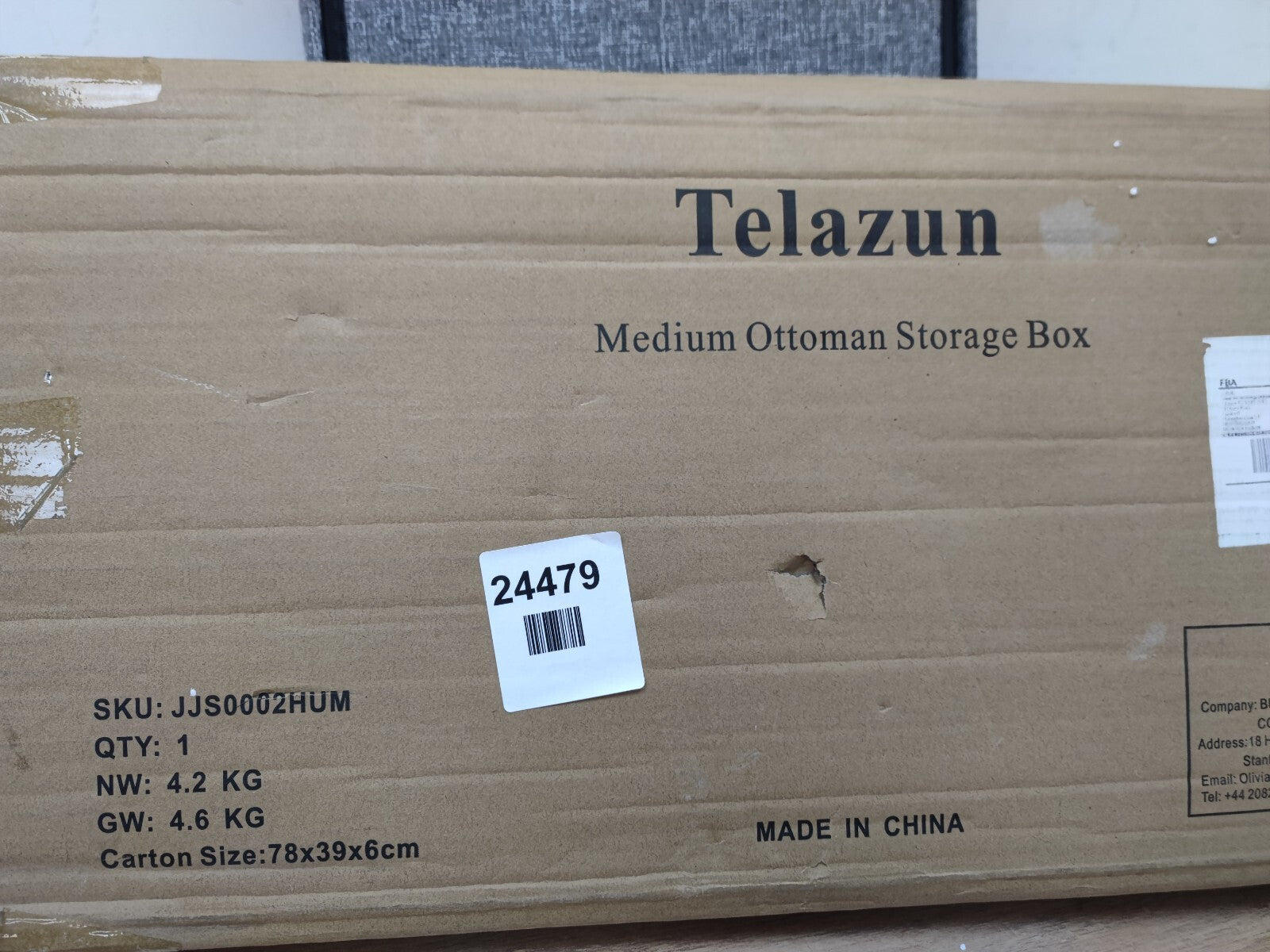 Grey Ottoman Storage Box Folding Seat Footstool Storage Boxes, 76 x 38 x 38cm Pa
