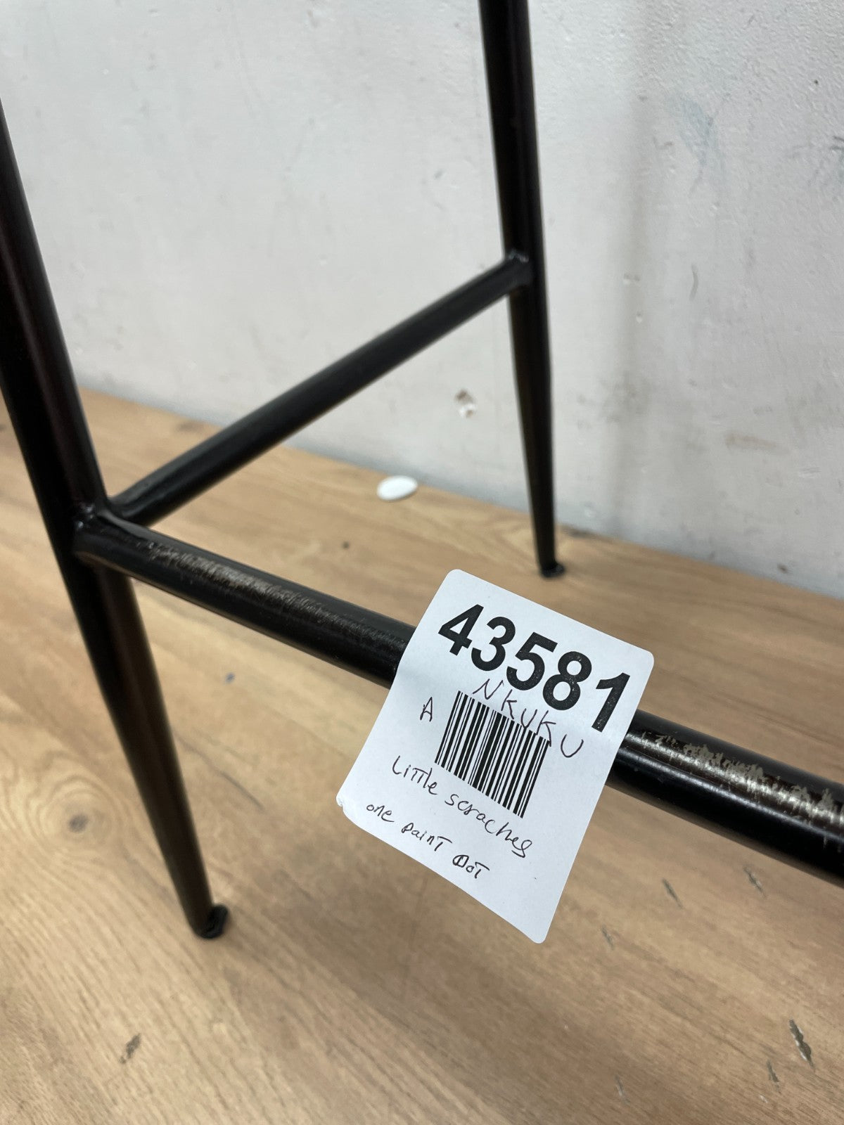 NKUKU Samaira Leather & Iron Counter Stool