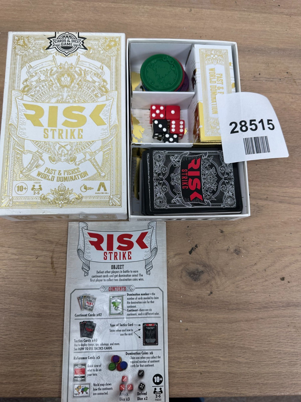 Risk Strike Card & Dice Game Simple Strategic Family Party Game